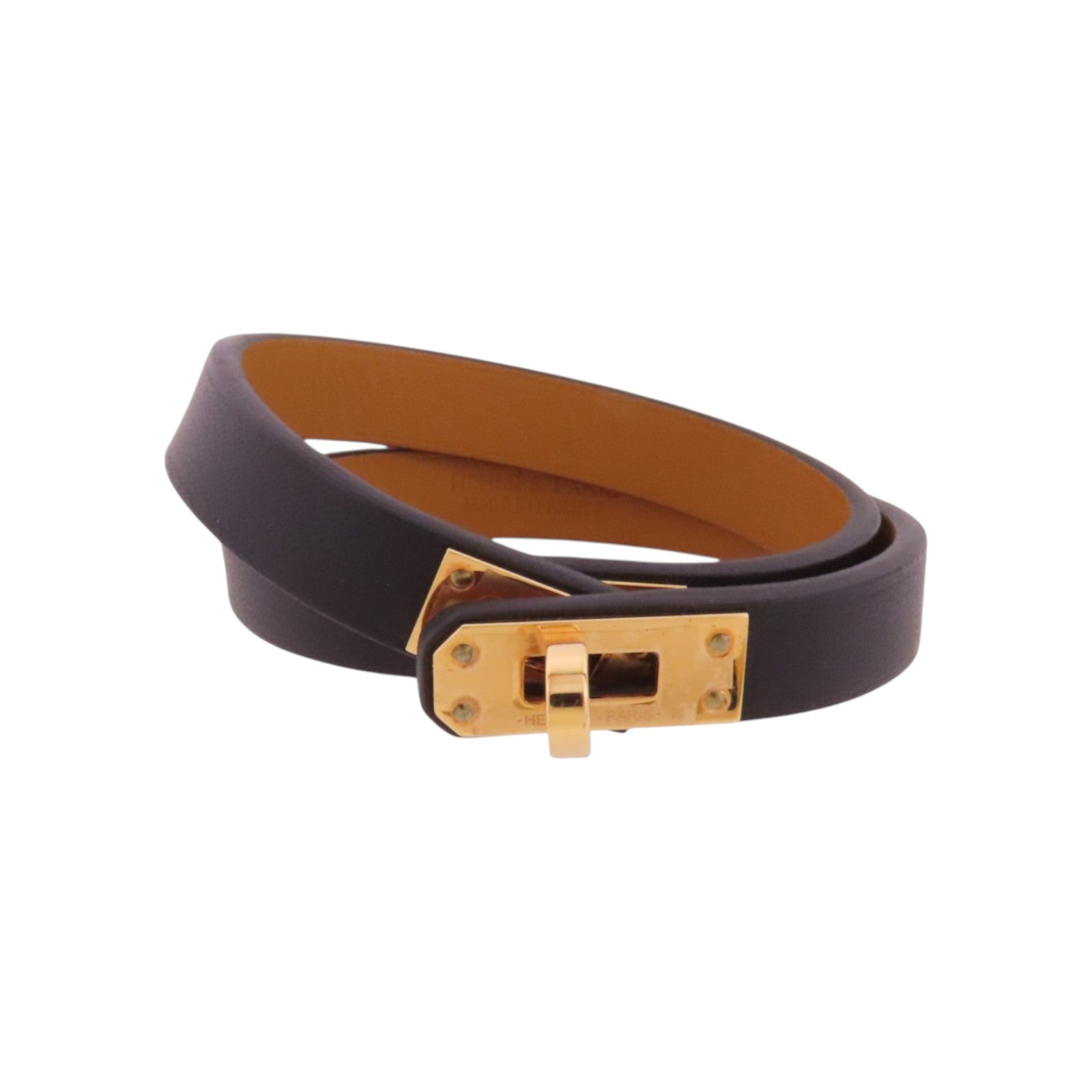 HERMES Swift皮革Kelly Double Tour Bracelet金扣手鐲