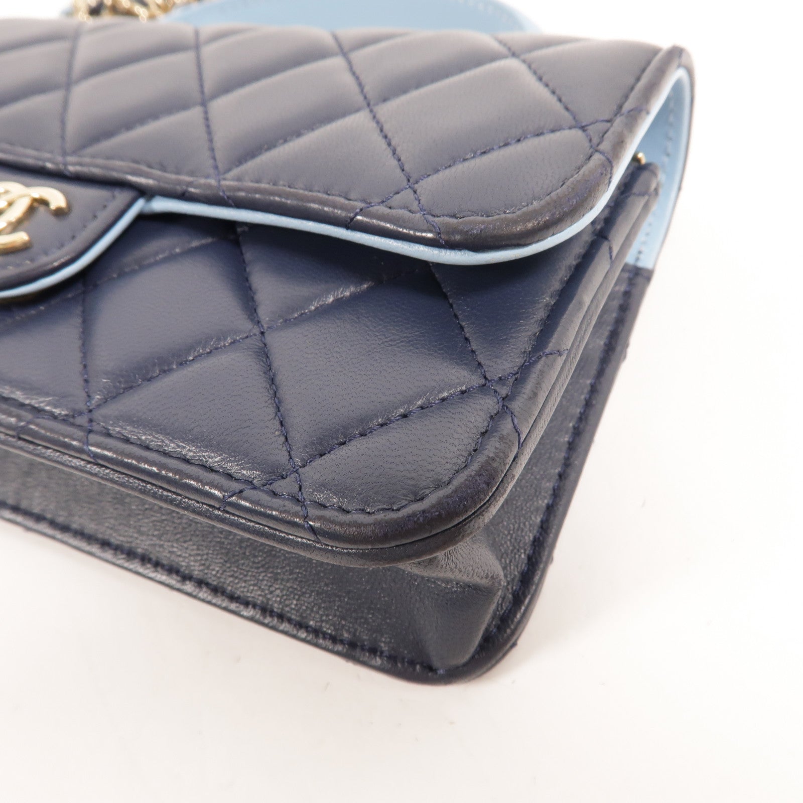 CHANEL 羊皮皮革Mini Flap手挽肩背兩用袋