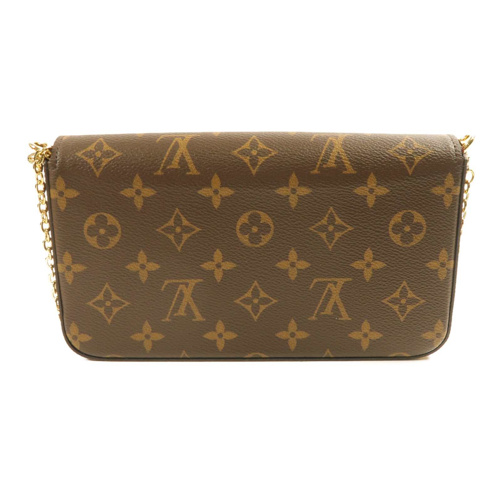 LOUIS VUITTON Monogram Felicie Pochette金扣鏈帶肩背袋