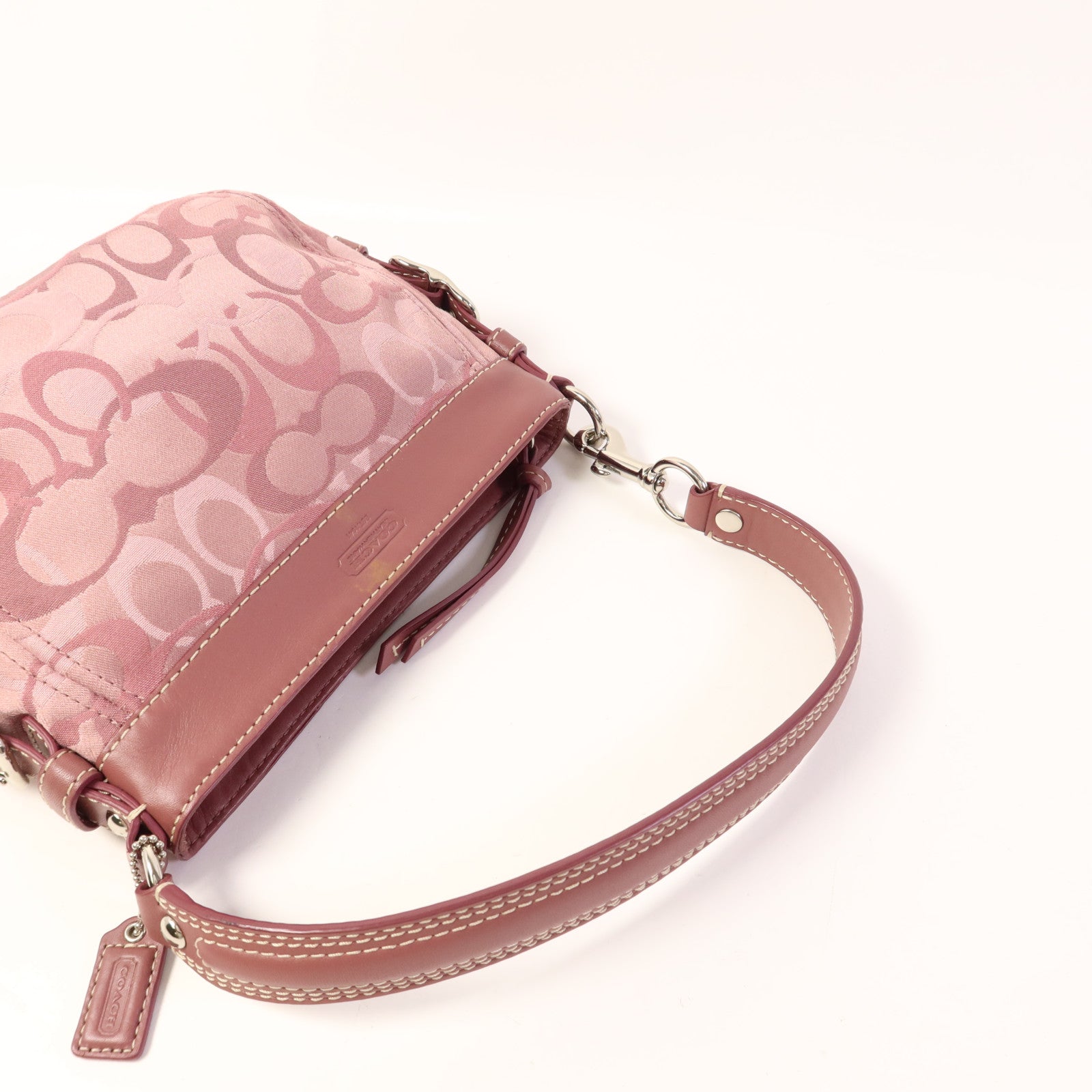 COACH 布料Zoe Handbag銀扣手挽袋