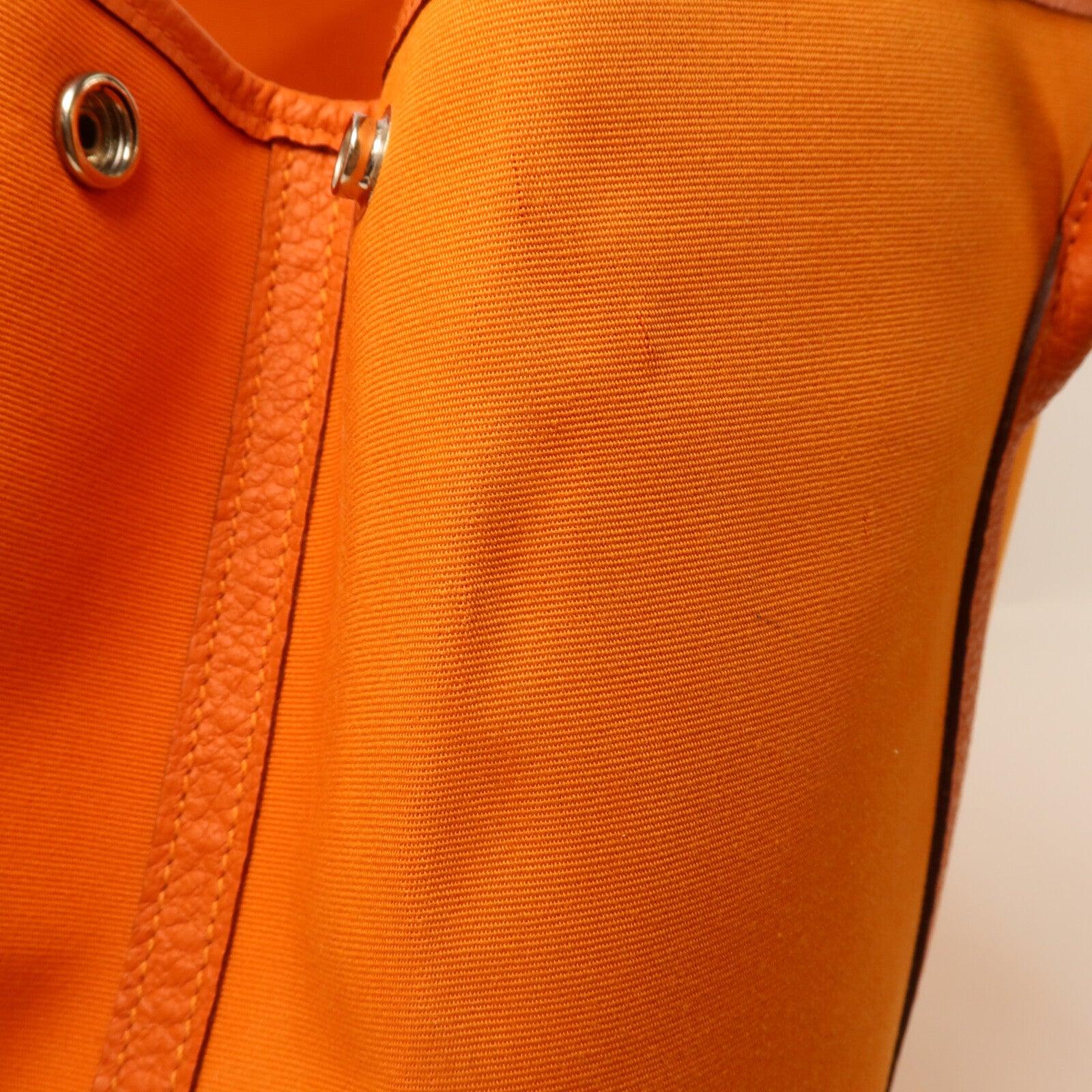 HERMES 帆布Garden Party PM手挽袋Orange