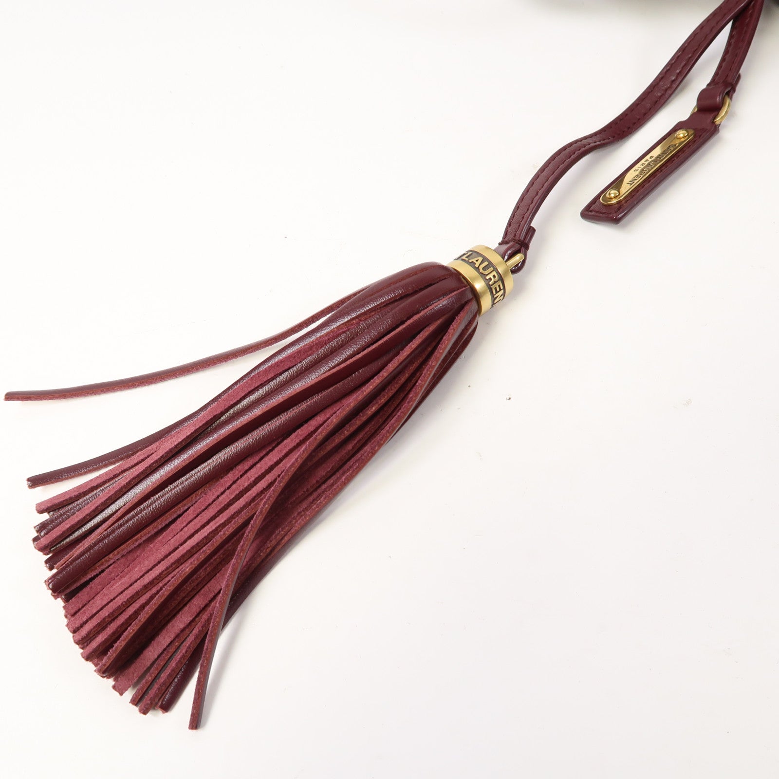 SAINT LAURENT 斜紋牛皮皮革Shoulder Bag金扣肩背袋酒紅色