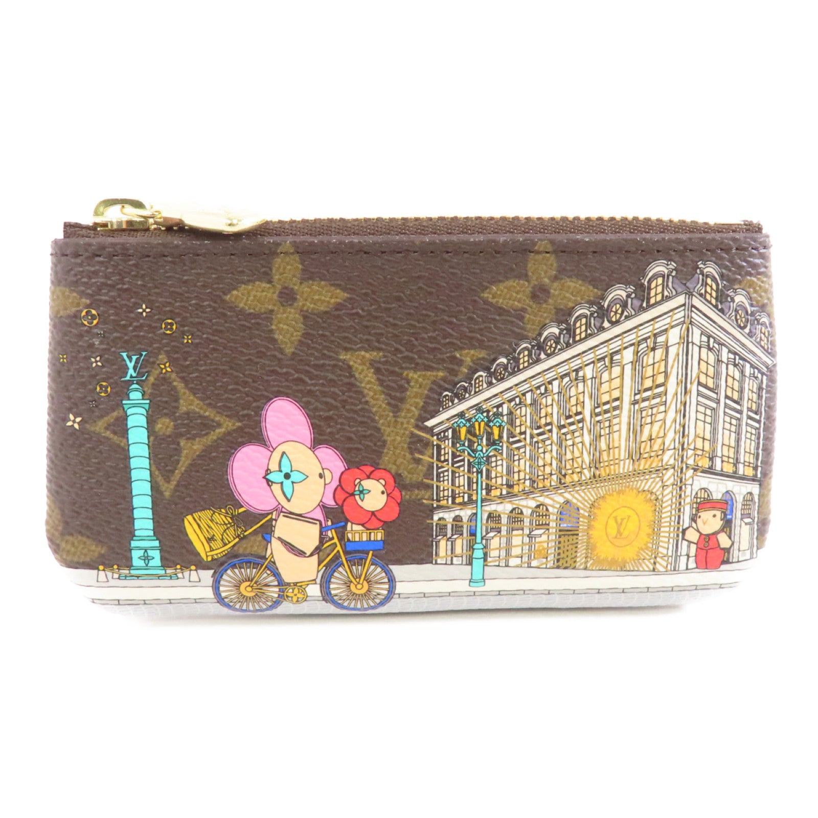 LOUIS VUITTON Monogram Key Pouch金扣鎖匙包啡色