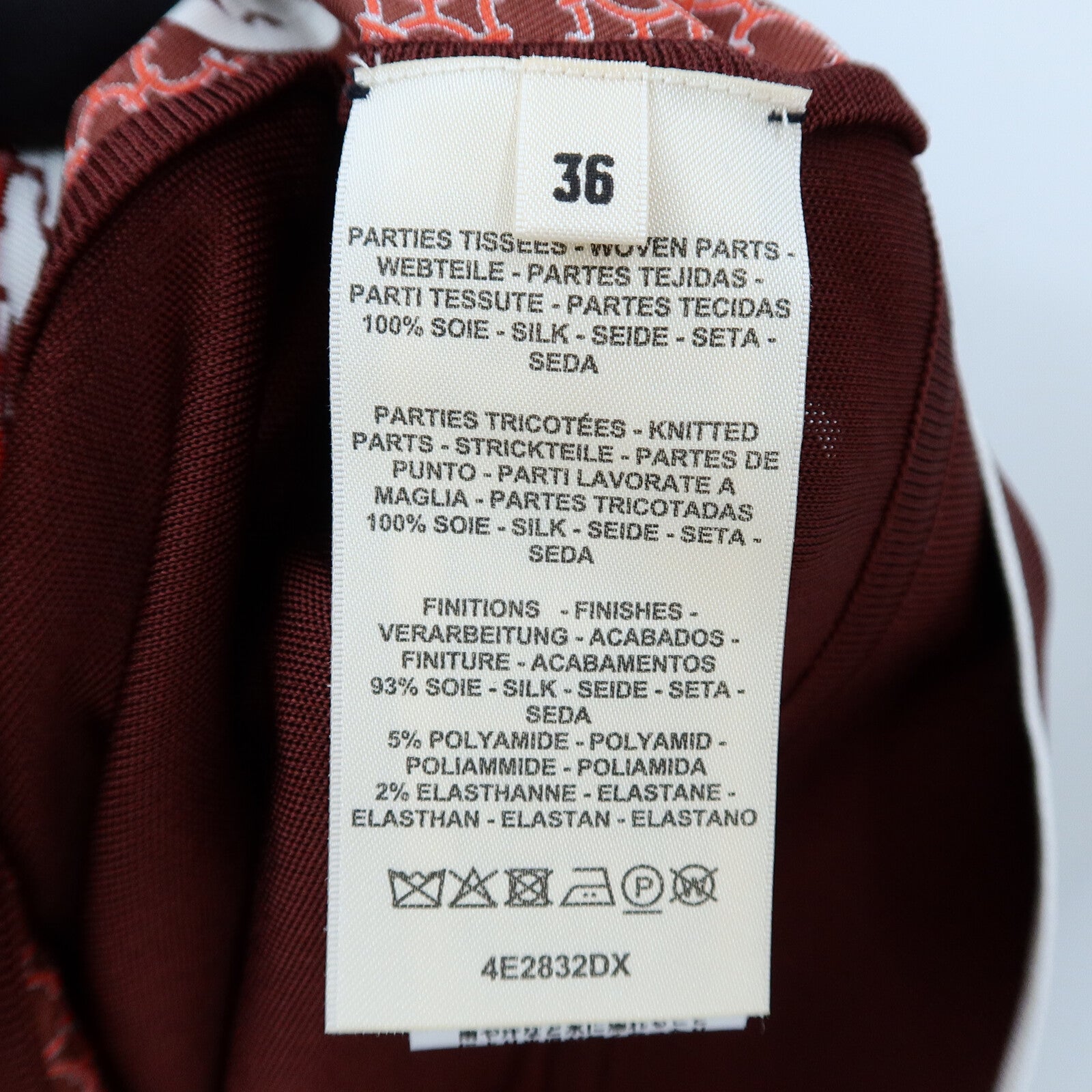 HERMES Silk Mors Et Gourmettes Top上衣