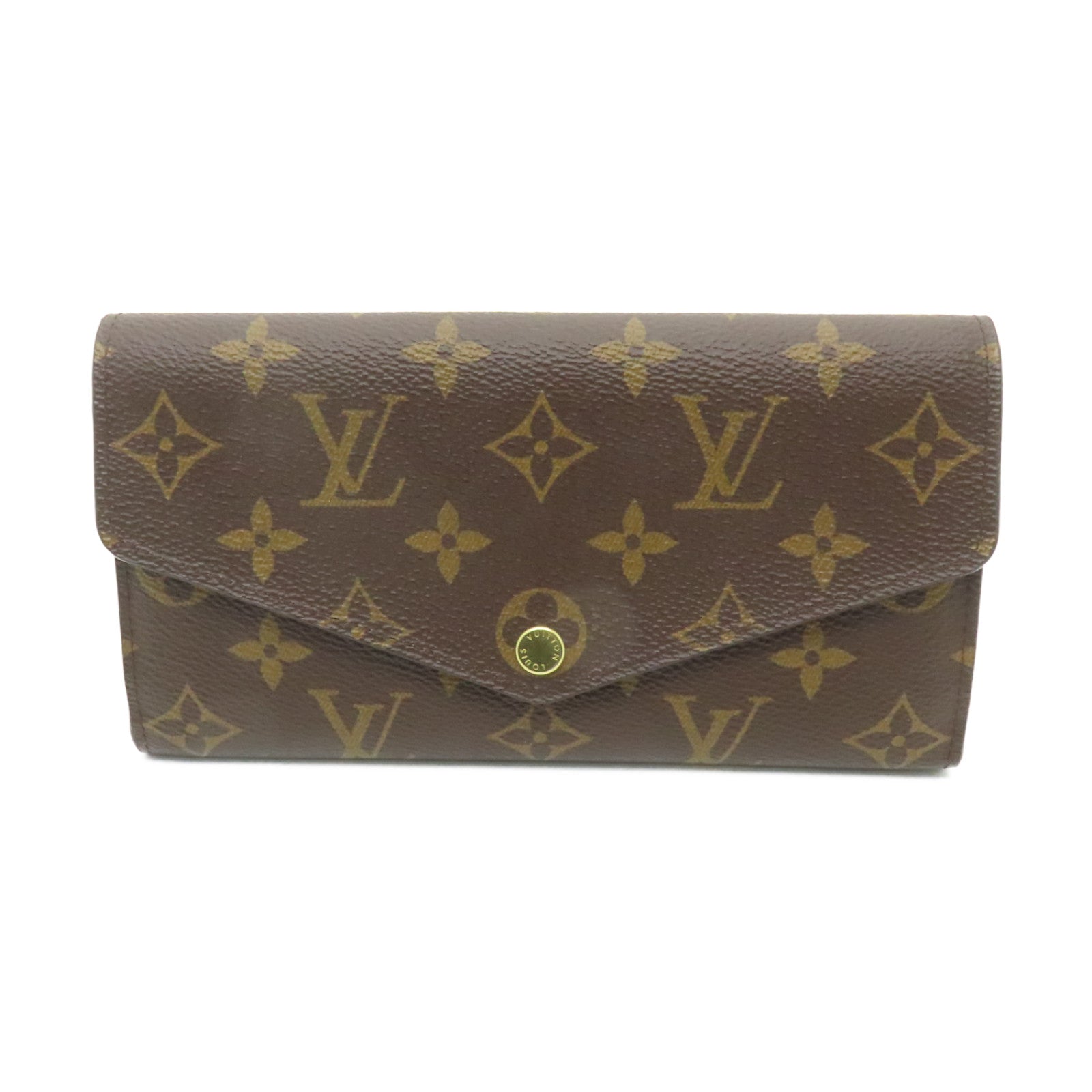 LOUIS VUITTON 【激減優惠】Monogram Sarah Wallet金扣長錢包啡色/粉紅色