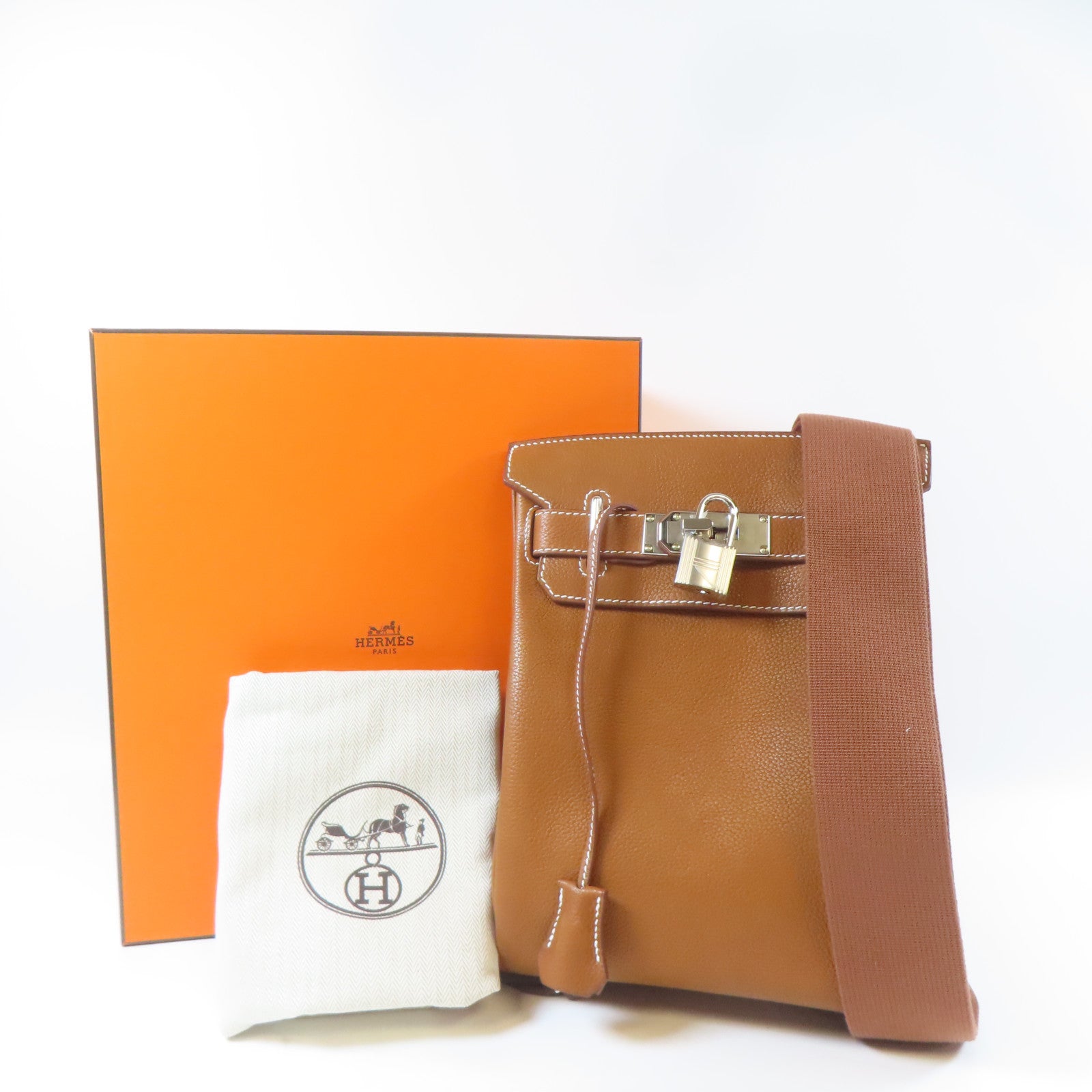 HERMES Barenia皮革Hac A Dos PM銀扣背包Faure啡色