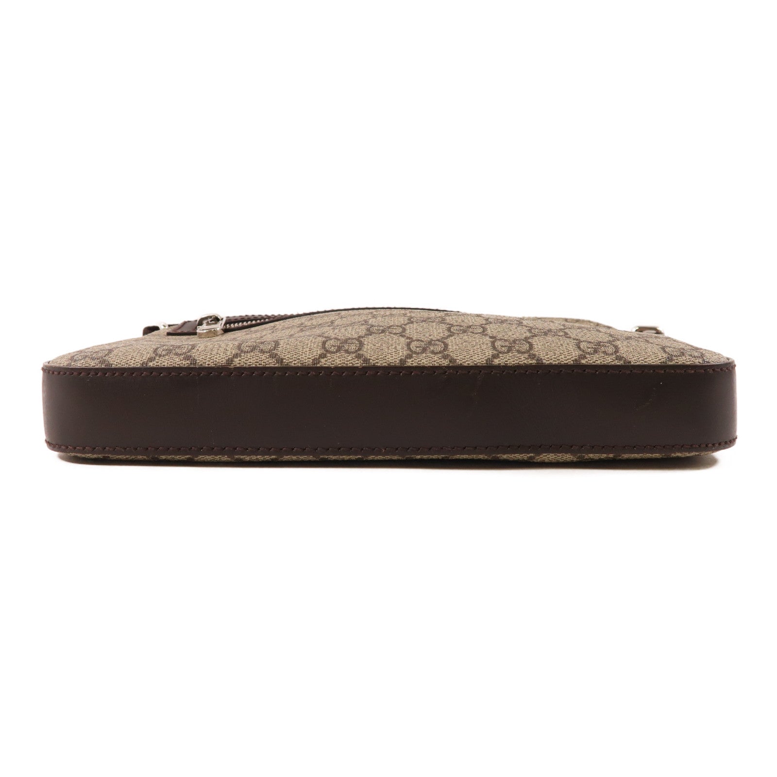GUCCI 塗層帆布Gucci Signature銀扣肩背袋
