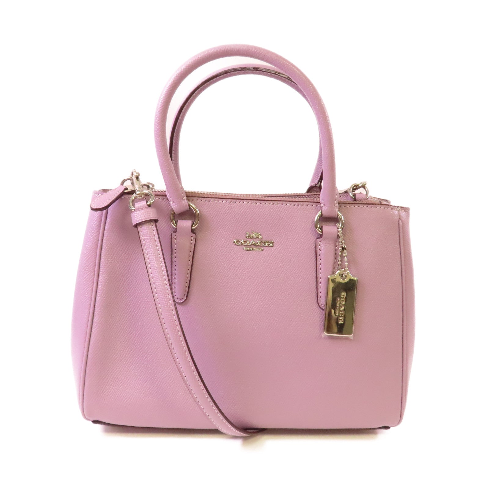 COACH 【激減優惠】牛皮皮革2Way Shoulder Bag手挽肩背兩用袋淺紫色