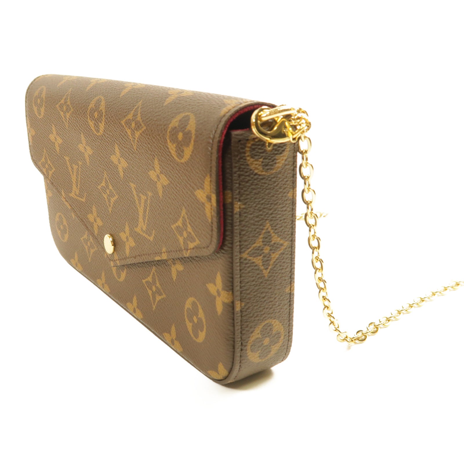 LOUIS VUITTON Monogram Felicie Pochette金扣鏈帶肩背袋