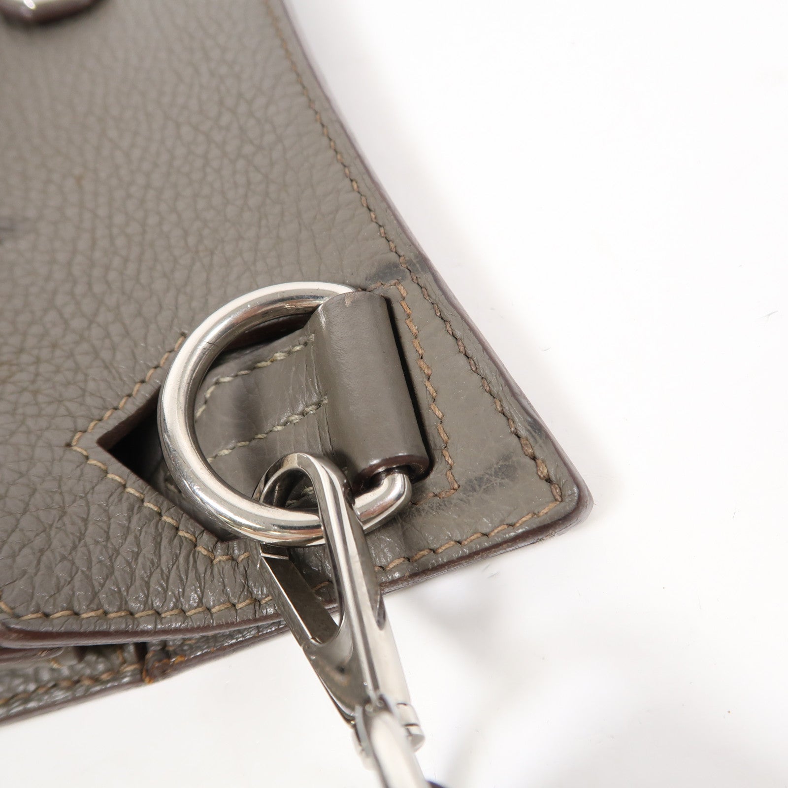 HERMES PHW Jypsiere 31 Shoulder Bag Taurillon Clemence Leather Stamp Q 8F Etain