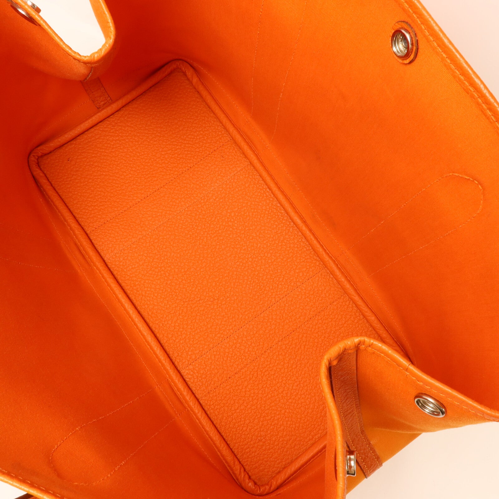 HERMES 帆布Garden Party PM手挽袋Orange