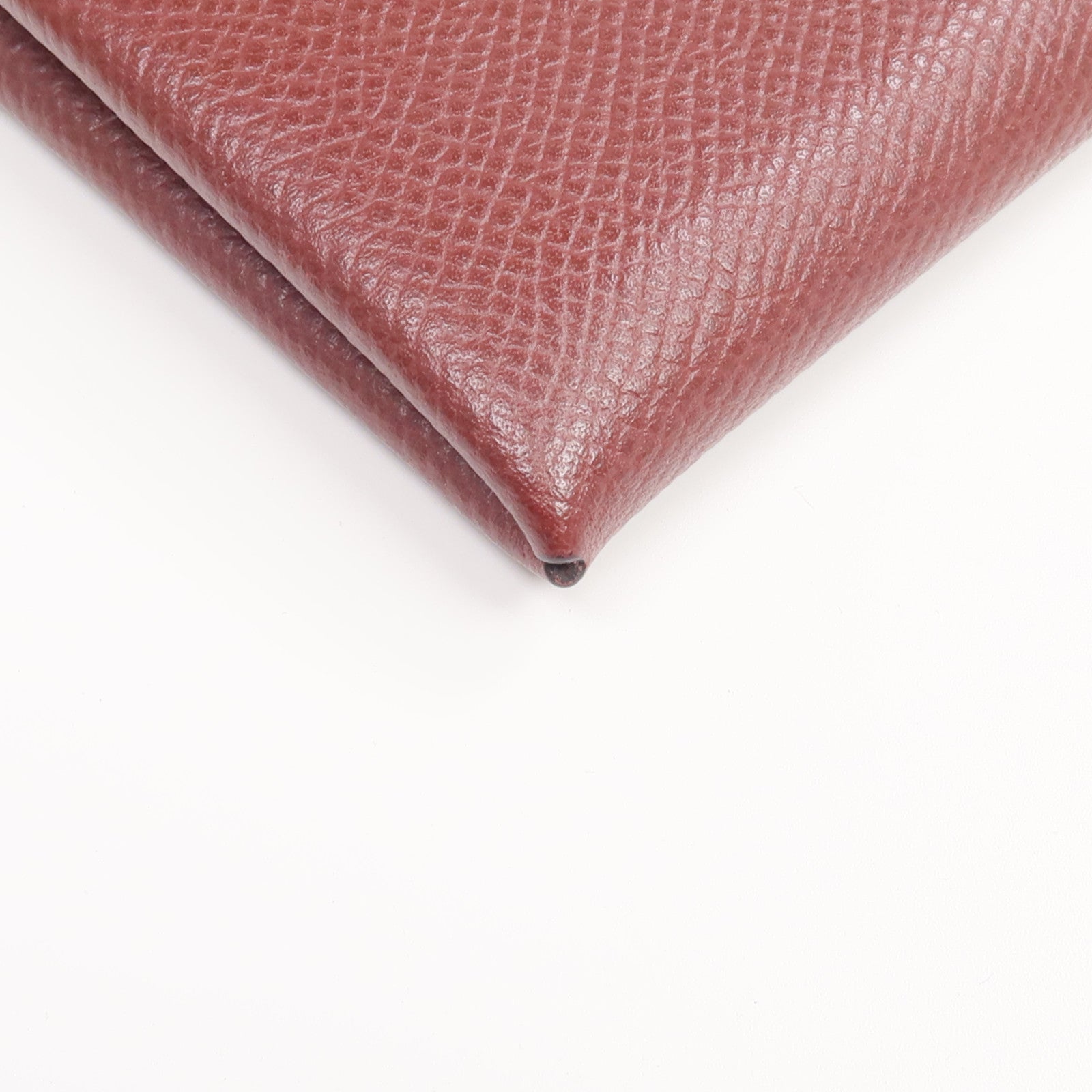 HERMES 【激減優惠】Epsom皮革Calvi Card Holder銀扣卡片套