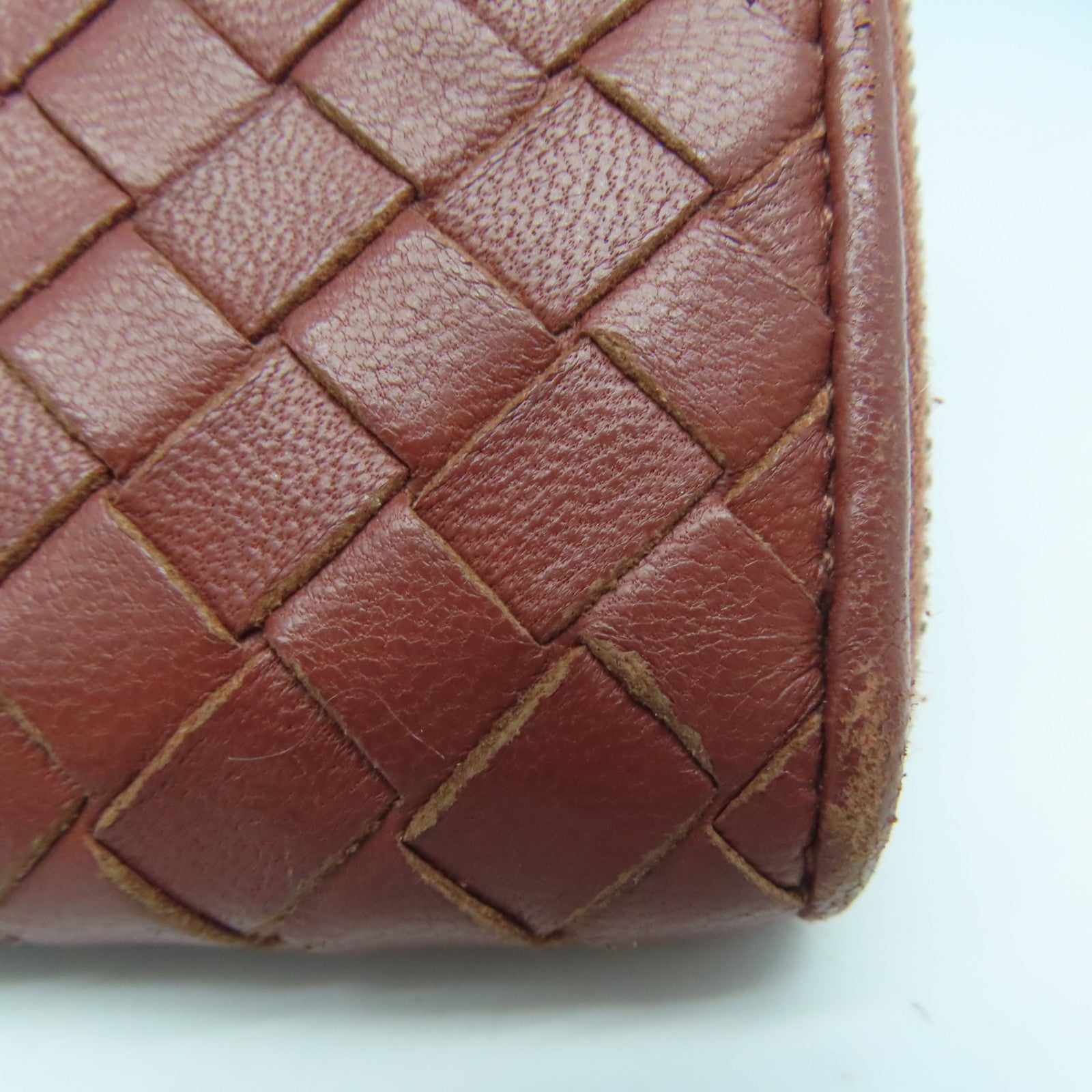 BOTTEGA VENETA 【激減優惠】織紋皮革Long Wallet銀扣長錢包啡色