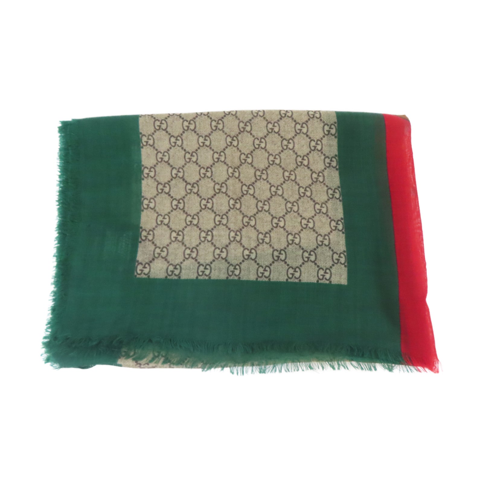 GUCCI 羊毛Scarf絲巾啡色/綠色/紅色