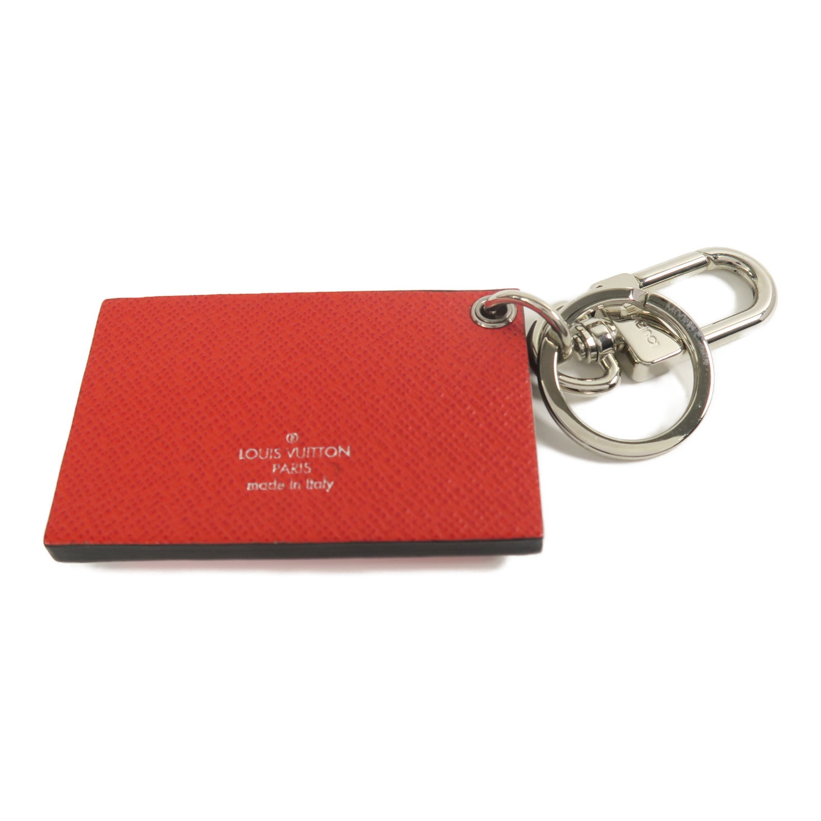 LOUIS VUITTON Epi Key Ring銀扣鑰匙圈