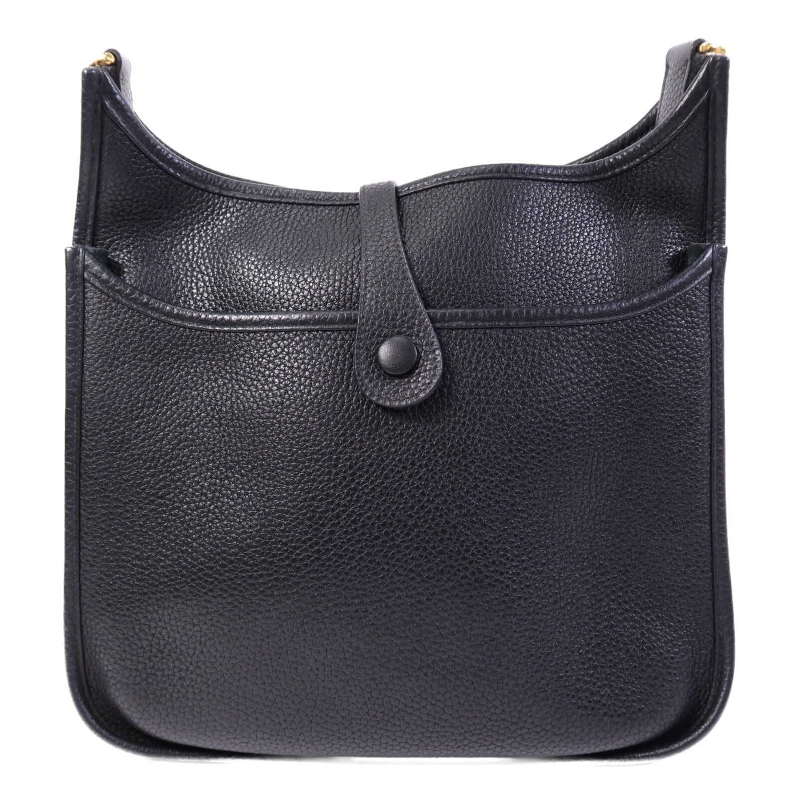 HERMES Clemence皮革Evelyne PM金扣肩背袋Noir