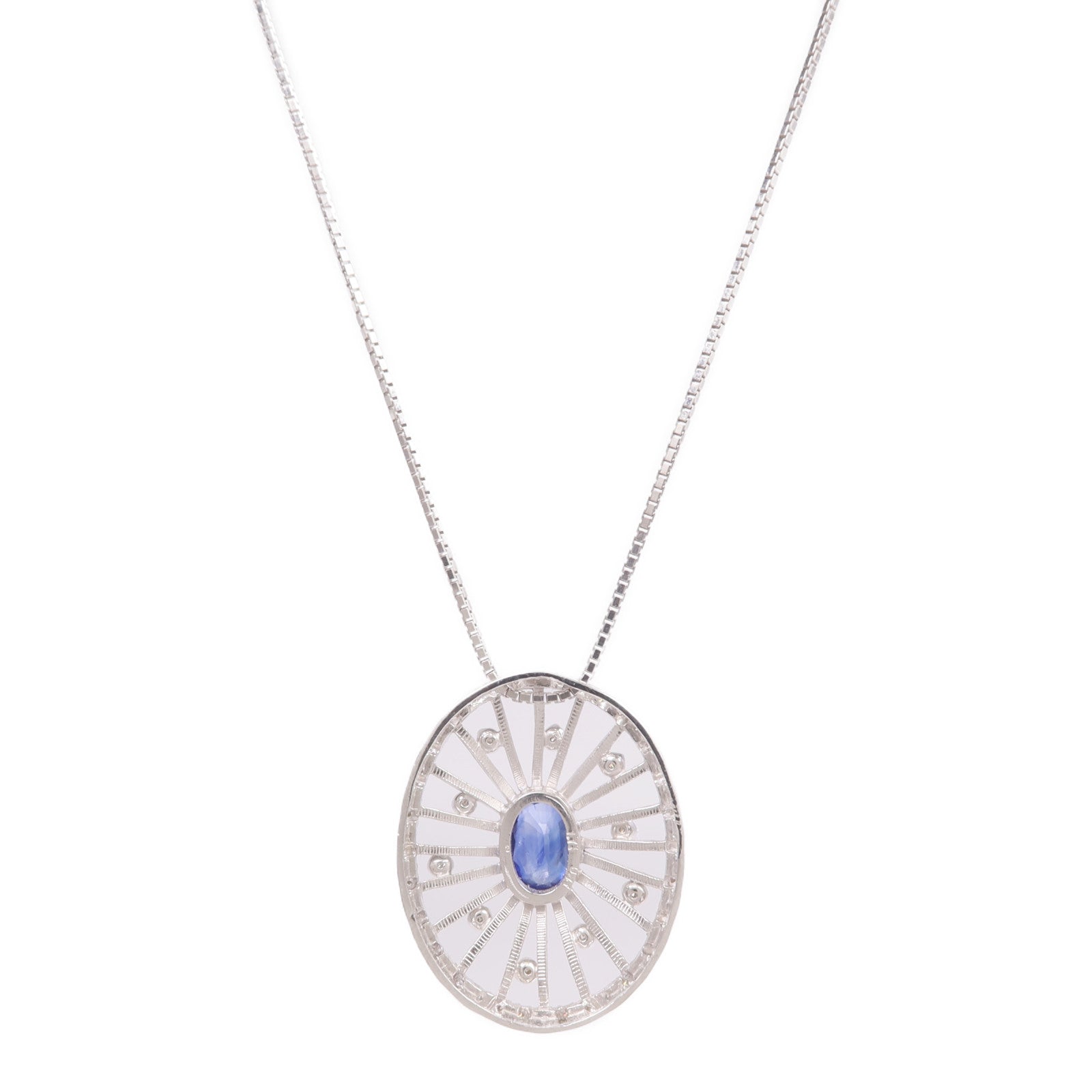 JEWELRY 【激減優惠】18K白金Sapphire Diamond Necklace藍寶石/鑽石項鍊