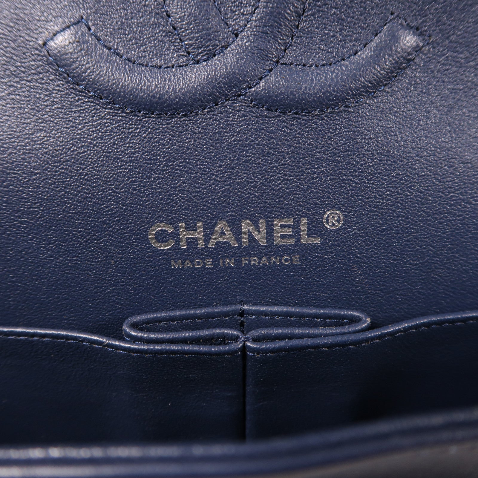 CHANEL 【激減優惠】漆皮皮革Shoulder Bag銀扣鏈帶肩背袋深藍色