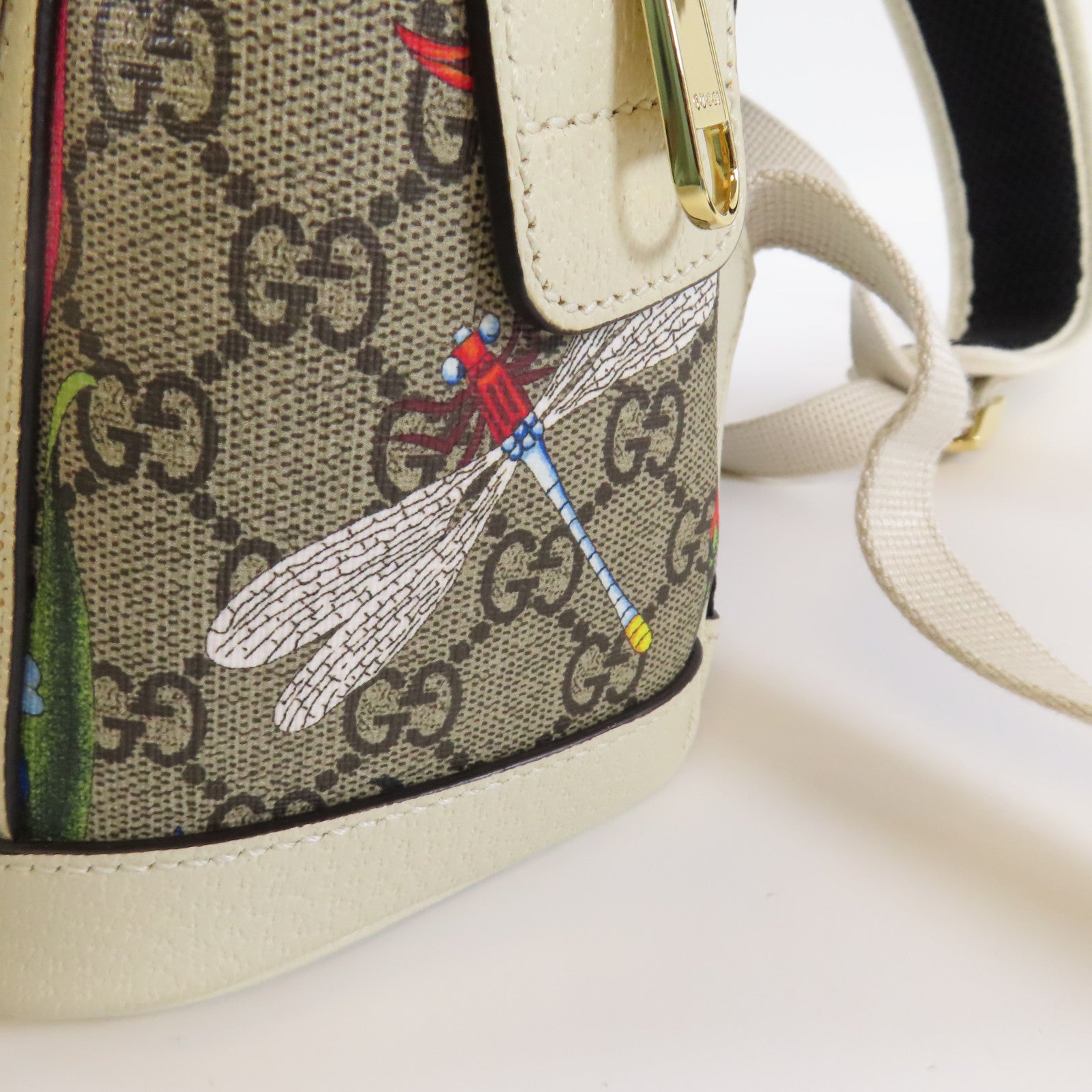 GUCCI 塗層帆布Ophidia GG Small Backpack金扣背包米色/啡色