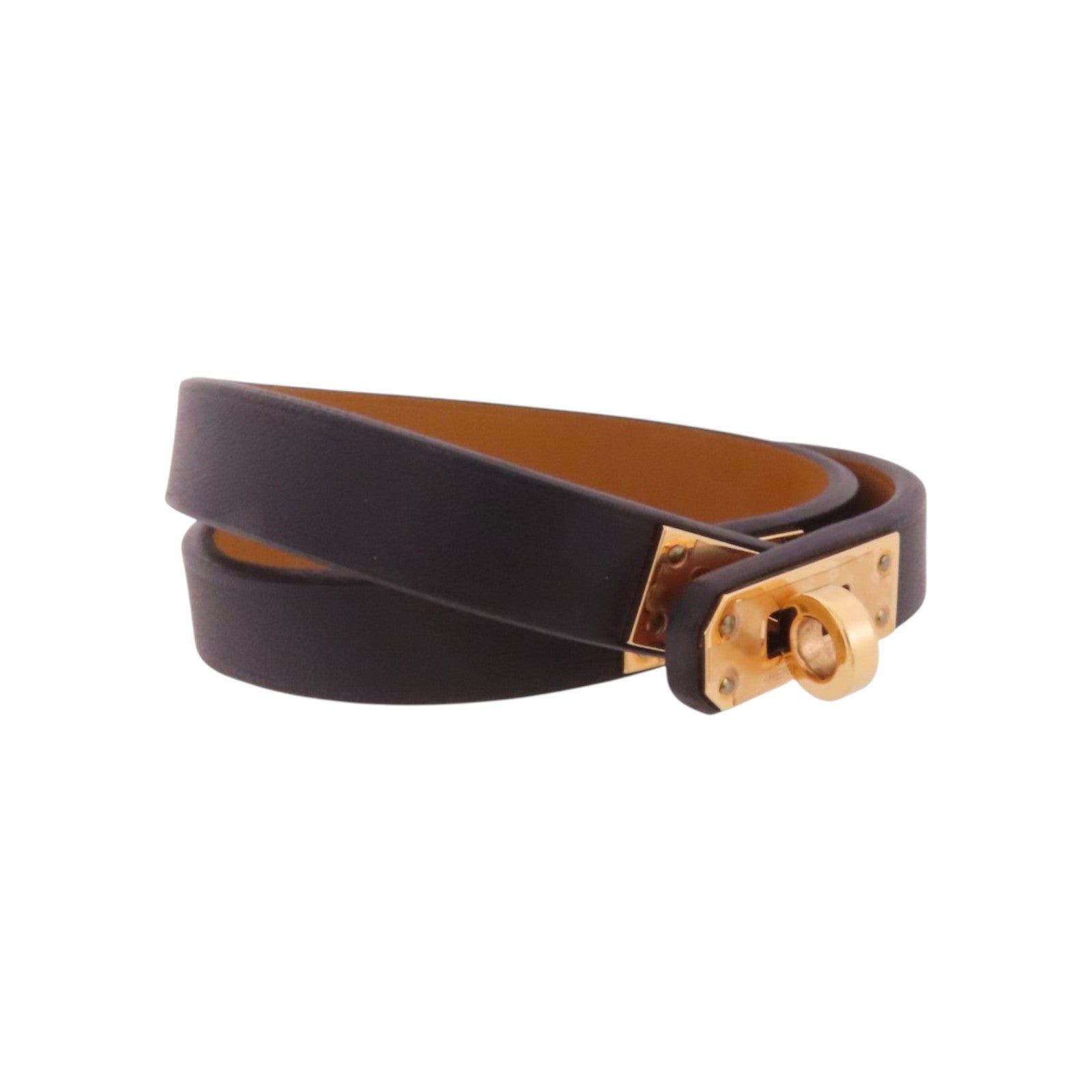 HERMES Swift皮革Kelly Double Tour Bracelet金扣手鐲