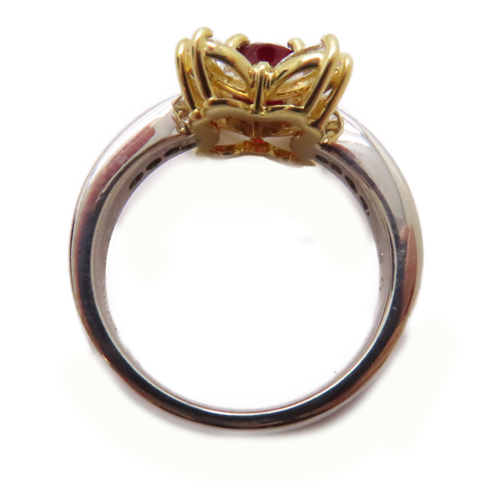 JEWELRY 【激減優惠】18K黃金/PT900鉑金Ruby Diamond Ring 0.63ct紅寶石/0.80ct鑽石戒指US#6