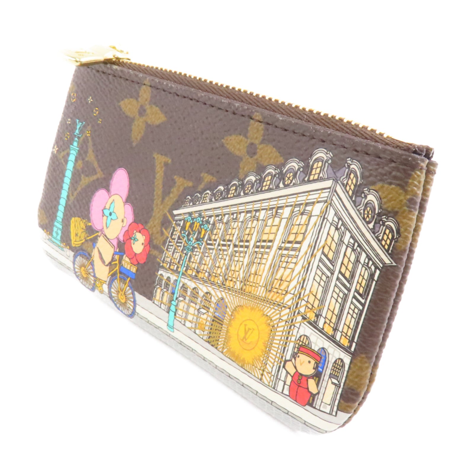LOUIS VUITTON Monogram Key Pouch金扣鎖匙包啡色