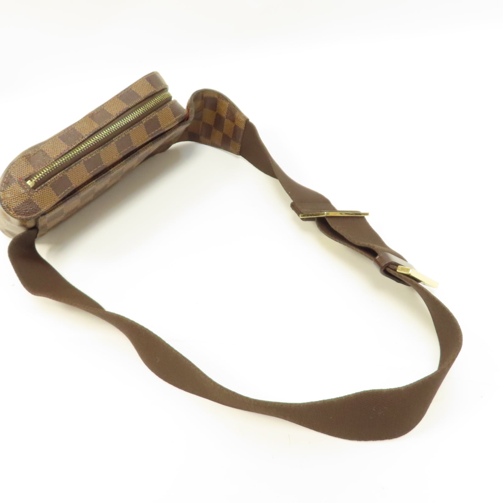 LOUIS VUITTON 【激減優惠】Damier Ebene Geronimos金扣腰包啡色