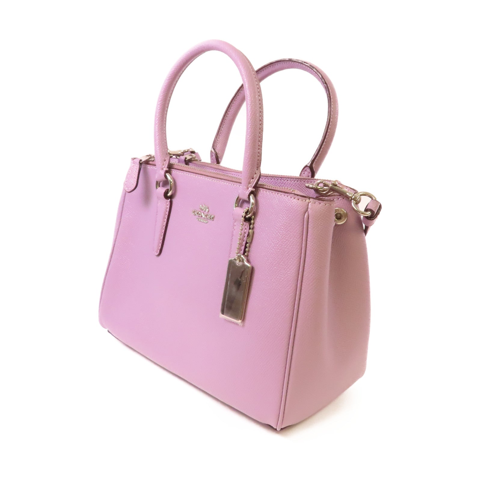 COACH 【激減優惠】牛皮皮革2Way Shoulder Bag手挽肩背兩用袋淺紫色