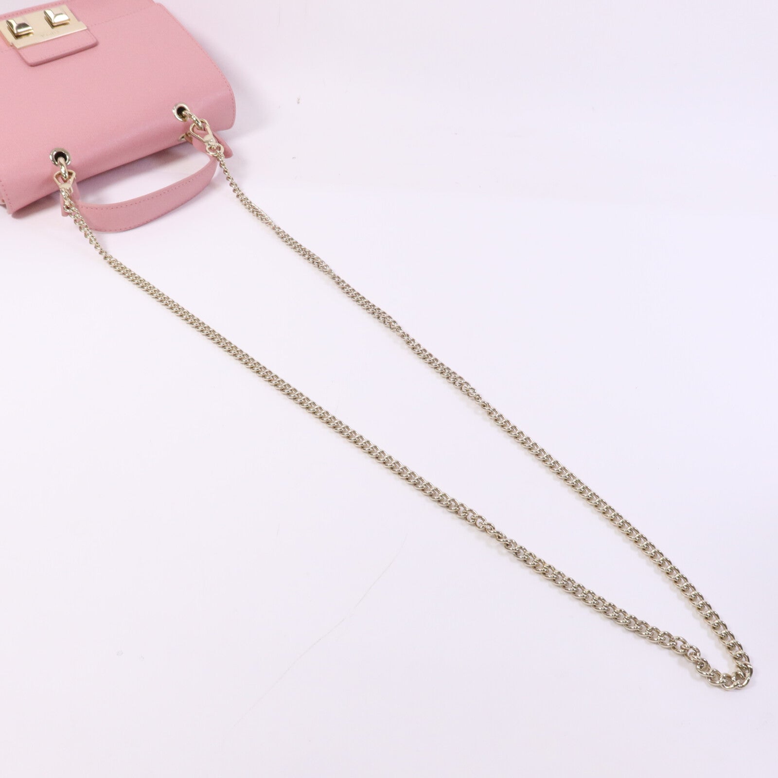 Furla 牛皮皮革Chain Shoulder Bag金扣鏈帶手挽肩背兩用袋