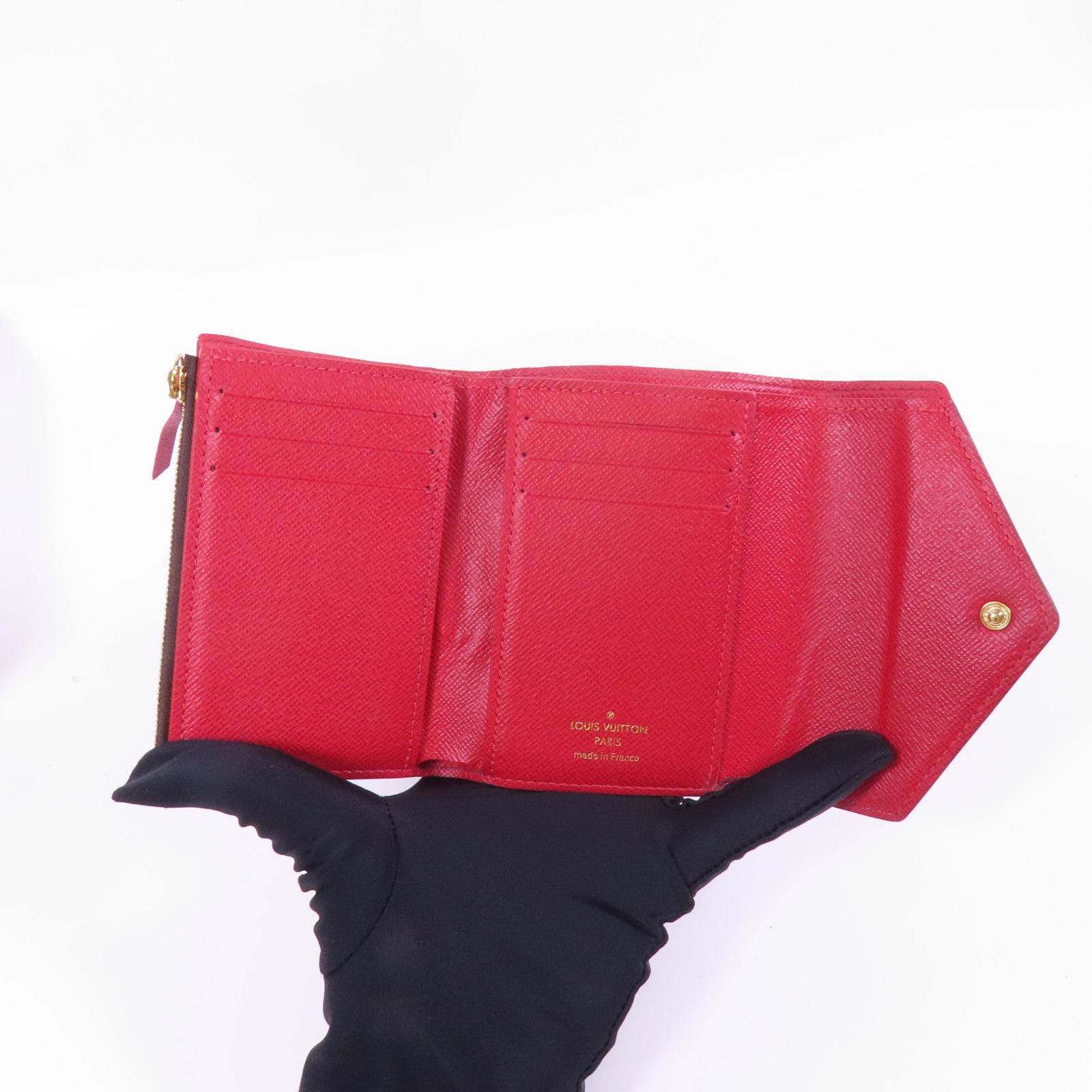 LOUIS VUITTON Damier Victorine Wallet金扣銀包