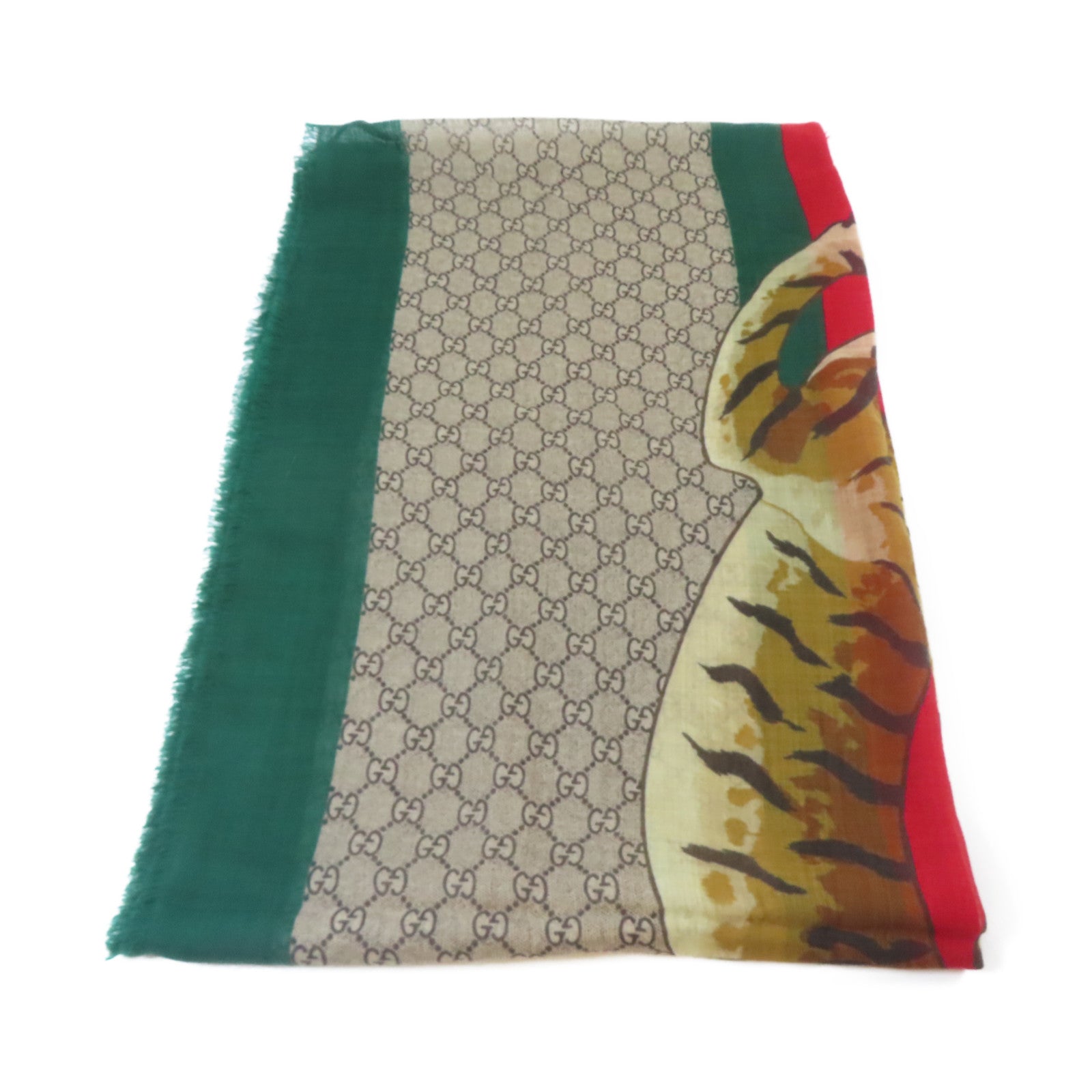 GUCCI 羊毛Scarf絲巾啡色/綠色/紅色