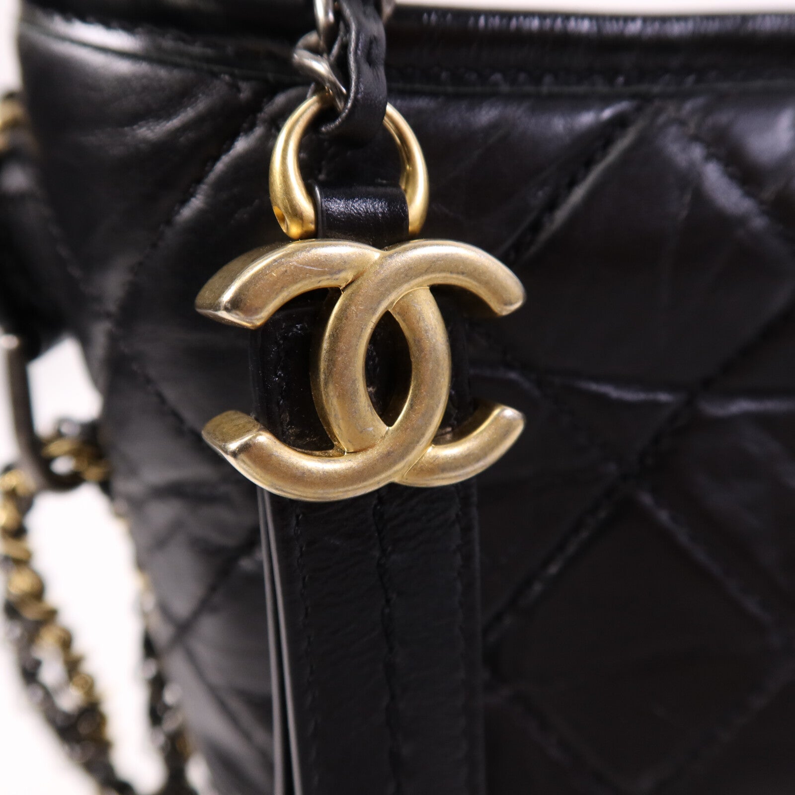 CHANEL 牛皮皮革Gabrielle Small鏈帶肩背袋
