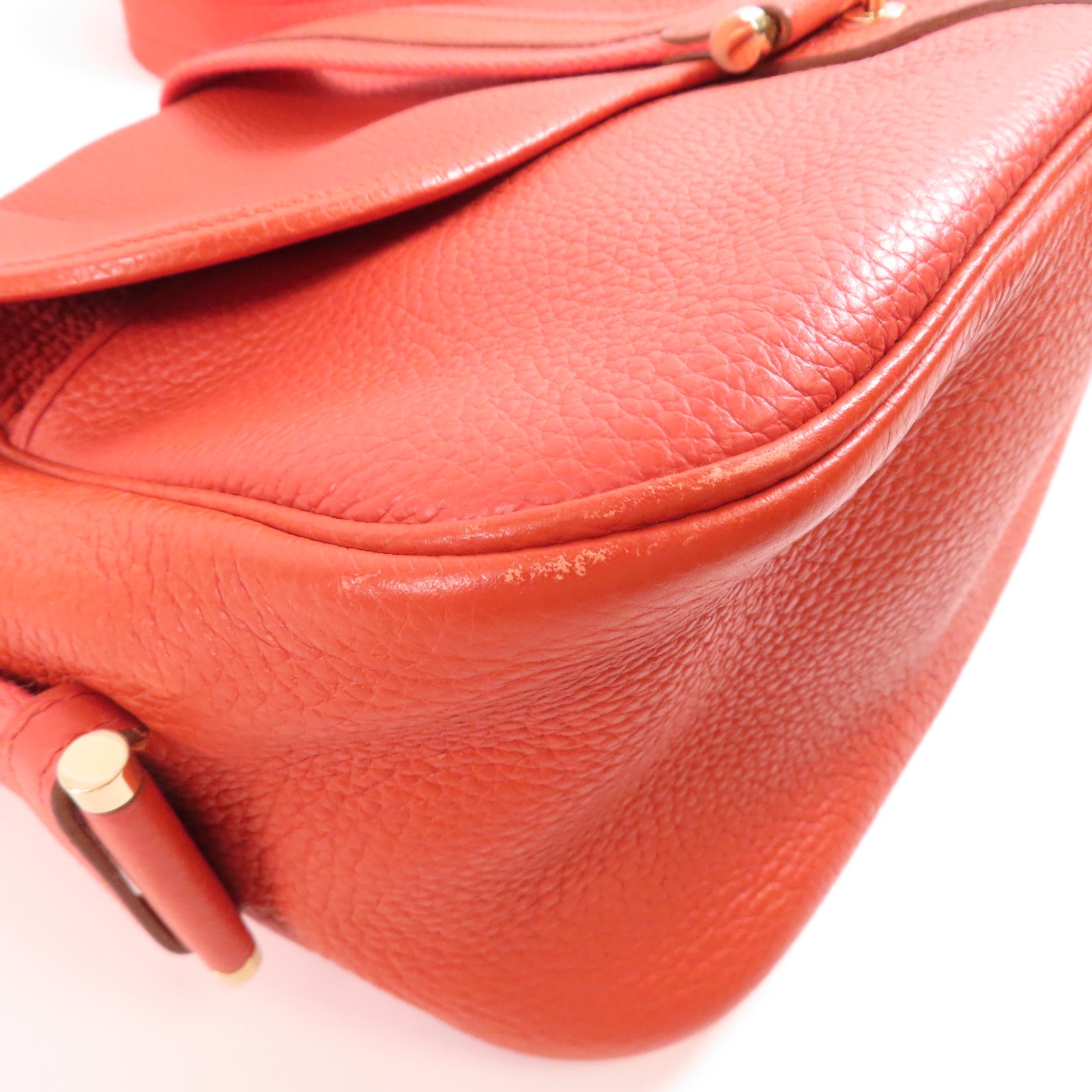 HERMES Clemence皮革Bourlingue Bag金扣肩背袋