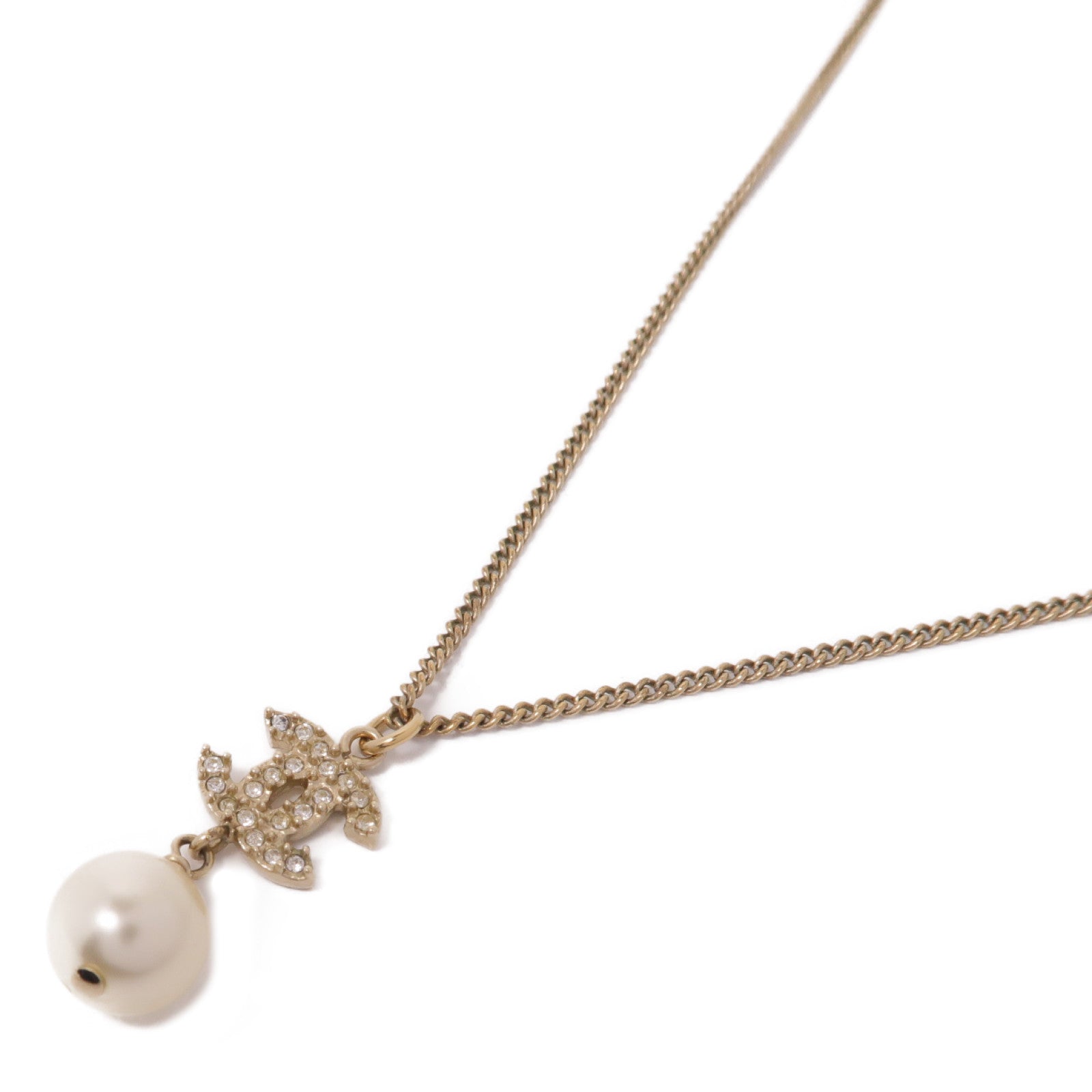 CHANEL PVC/金屬Necklace項鍊白色/金色