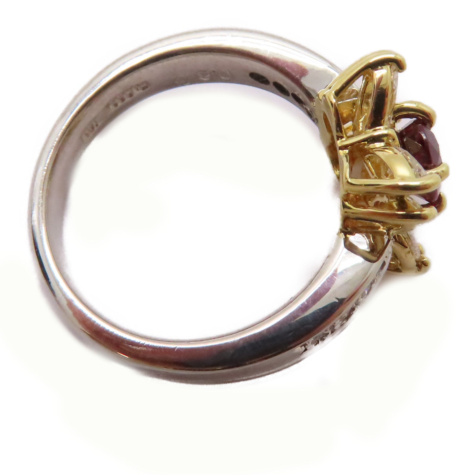 JEWELRY 【激減優惠】18K黃金/PT900鉑金Ruby Diamond Ring 0.63ct紅寶石/0.80ct鑽石戒指US#6