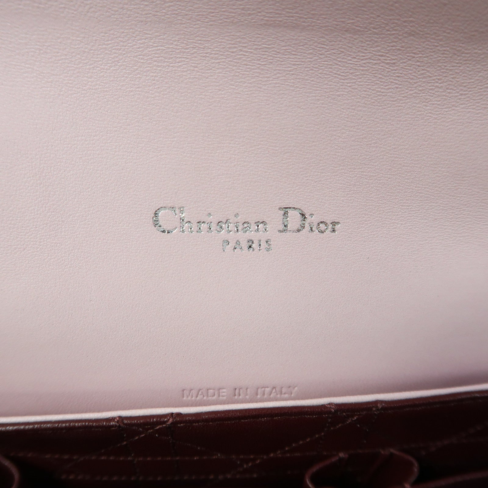 Dior 羊皮皮革Miss Dior銀扣鏈帶肩背袋淺粉紅色