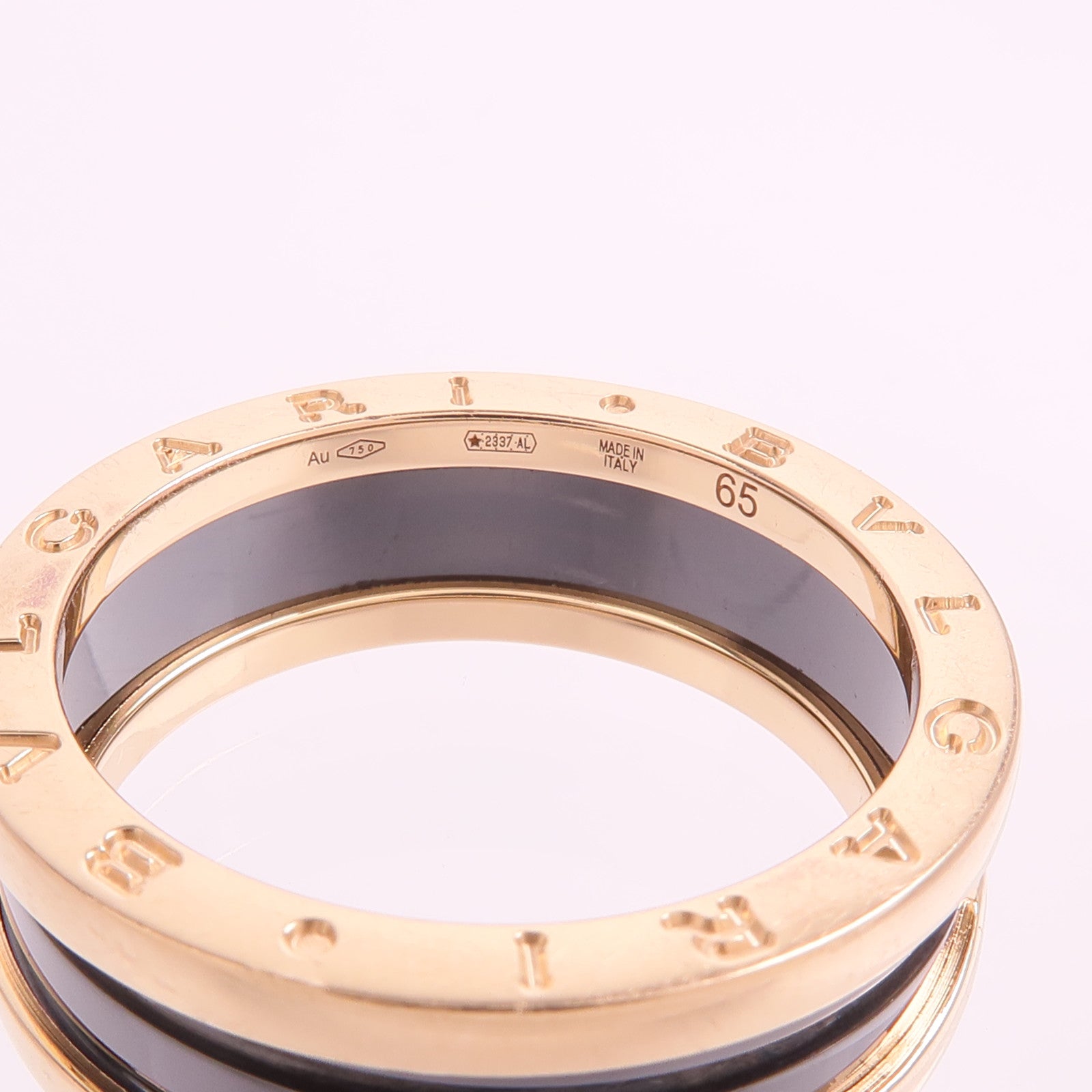 BVLGARI 18K玫瑰金/陶瓷B.zero1 Ring戒指