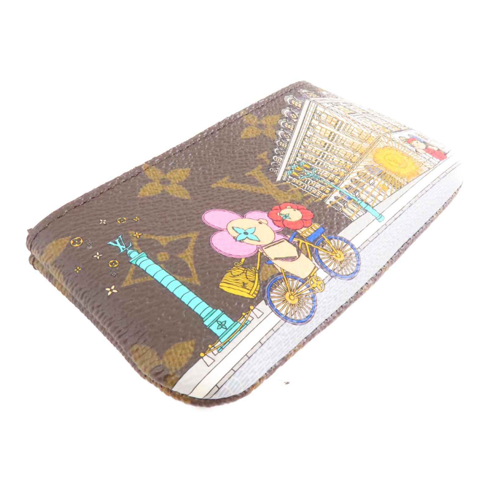 LOUIS VUITTON Monogram Key Pouch金扣鎖匙包啡色