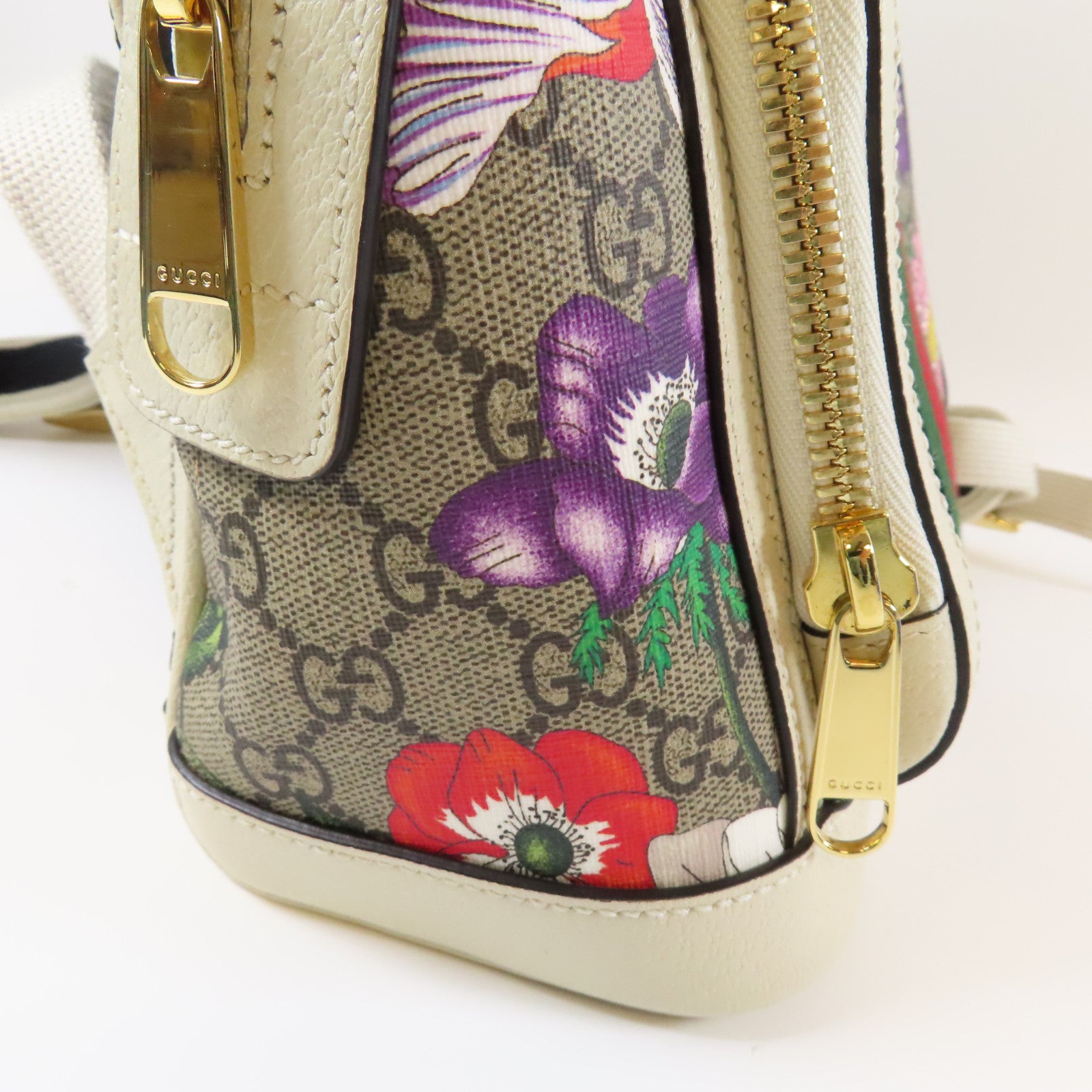 GUCCI 塗層帆布Ophidia GG Small Backpack金扣背包米色/啡色