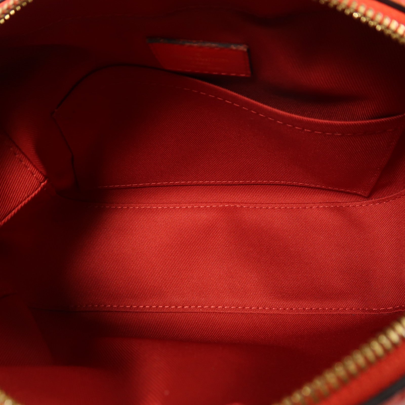 LOUIS VUITTON Monogram Saintonge金扣手挽肩背兩用袋棕色/紅色