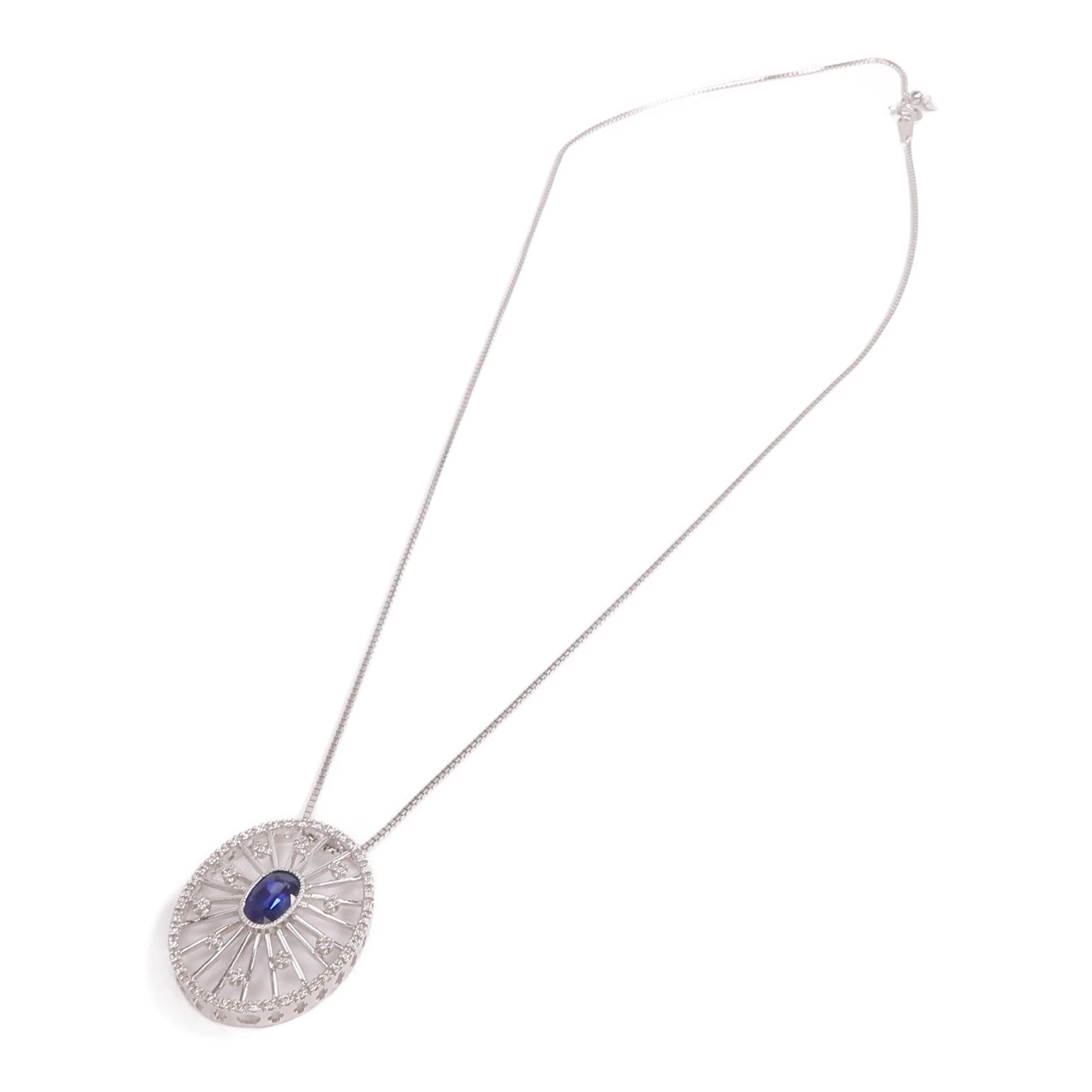 JEWELRY 【激減優惠】18K白金Sapphire Diamond Necklace藍寶石/鑽石項鍊