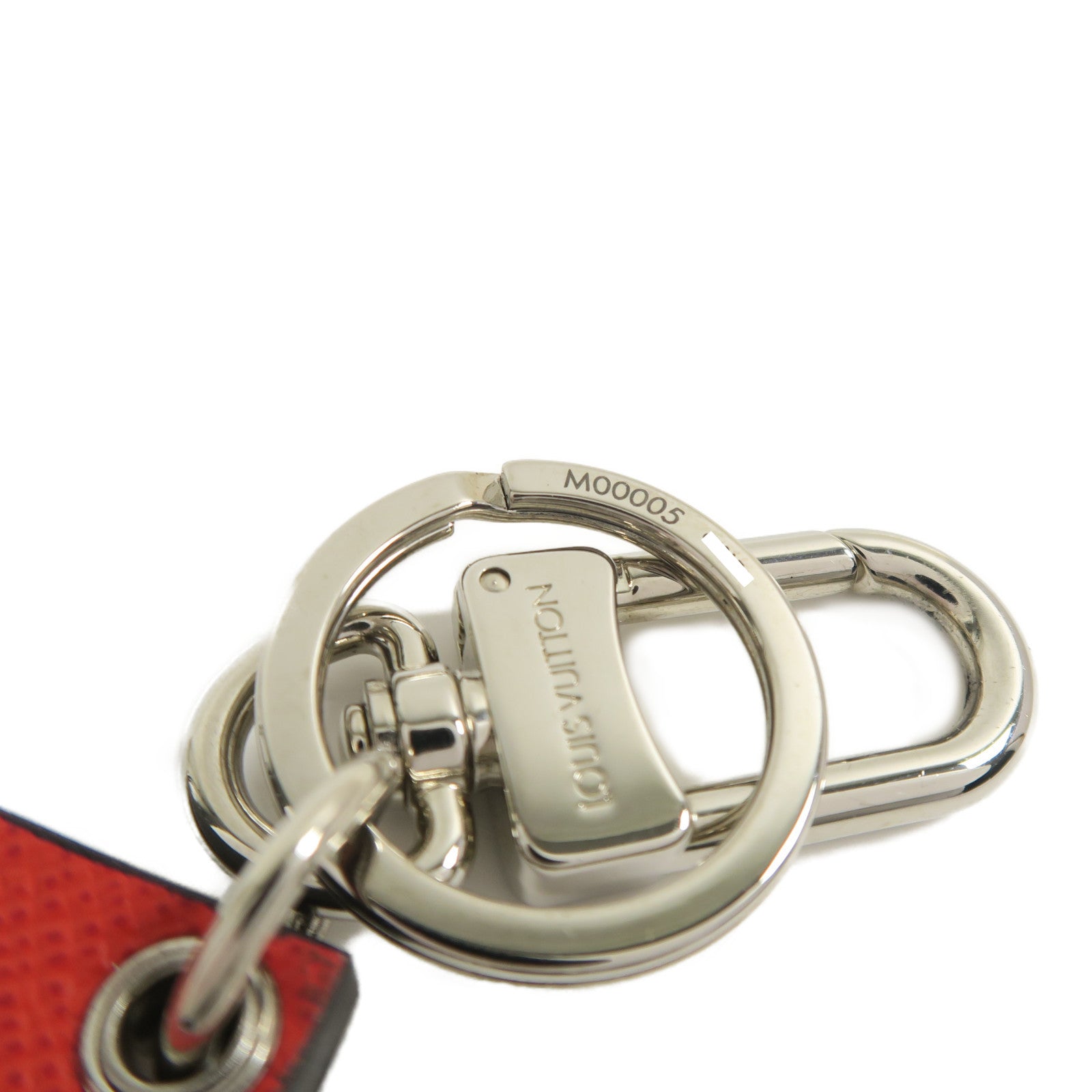 LOUIS VUITTON Epi Key Ring銀扣鑰匙圈