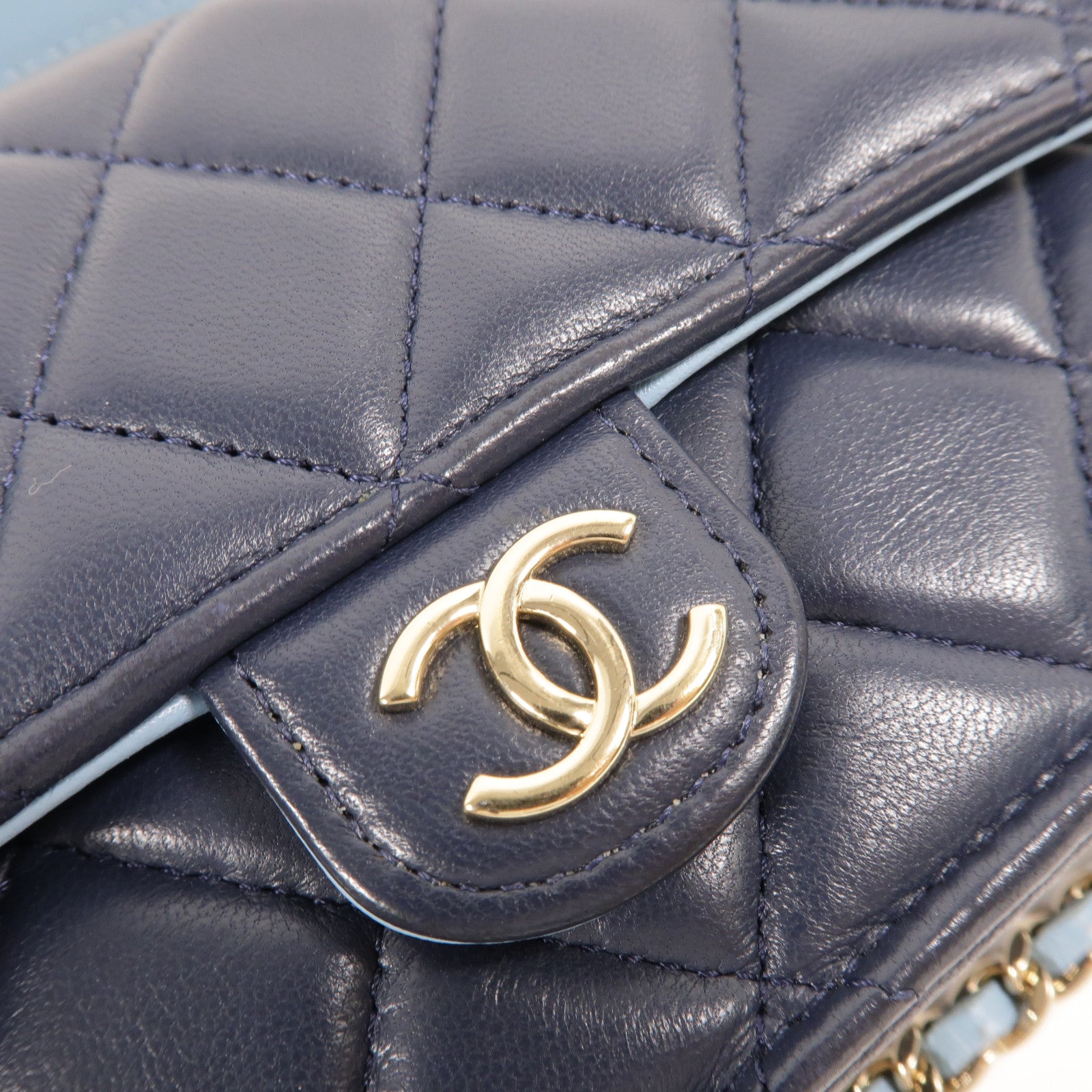 CHANEL 羊皮皮革Mini Flap手挽肩背兩用袋