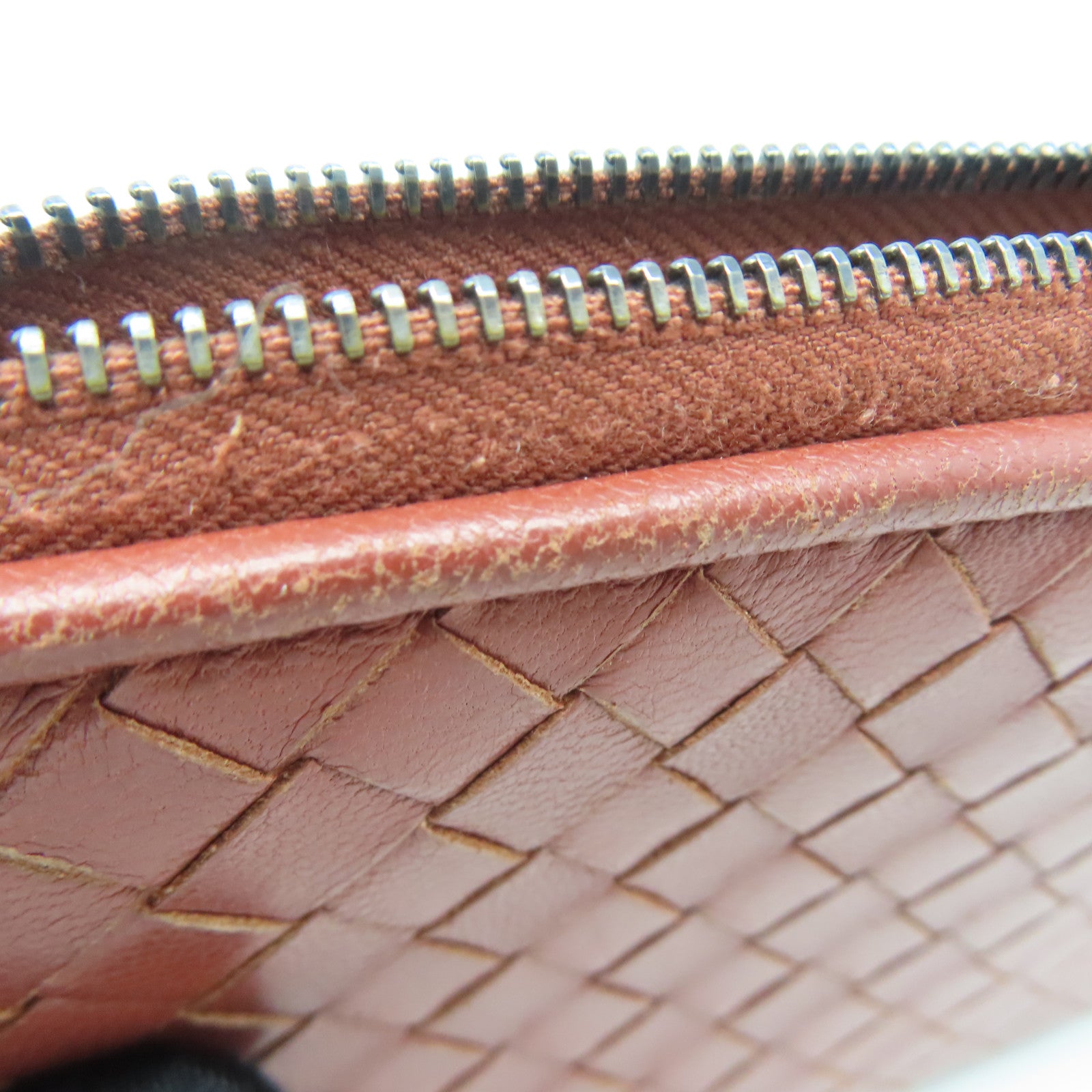 BOTTEGA VENETA 【激減優惠】織紋皮革Long Wallet銀扣長錢包啡色