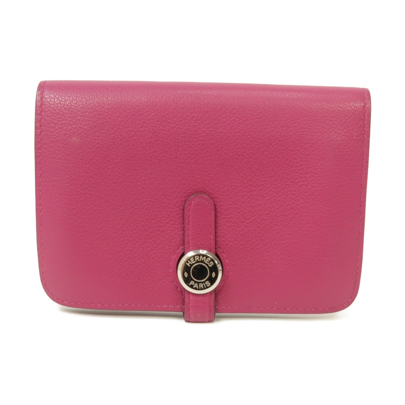 HERMES 【激減優惠】Evercolor皮革Dogon Card Case銀扣卡片套Rose Pourpre紫色