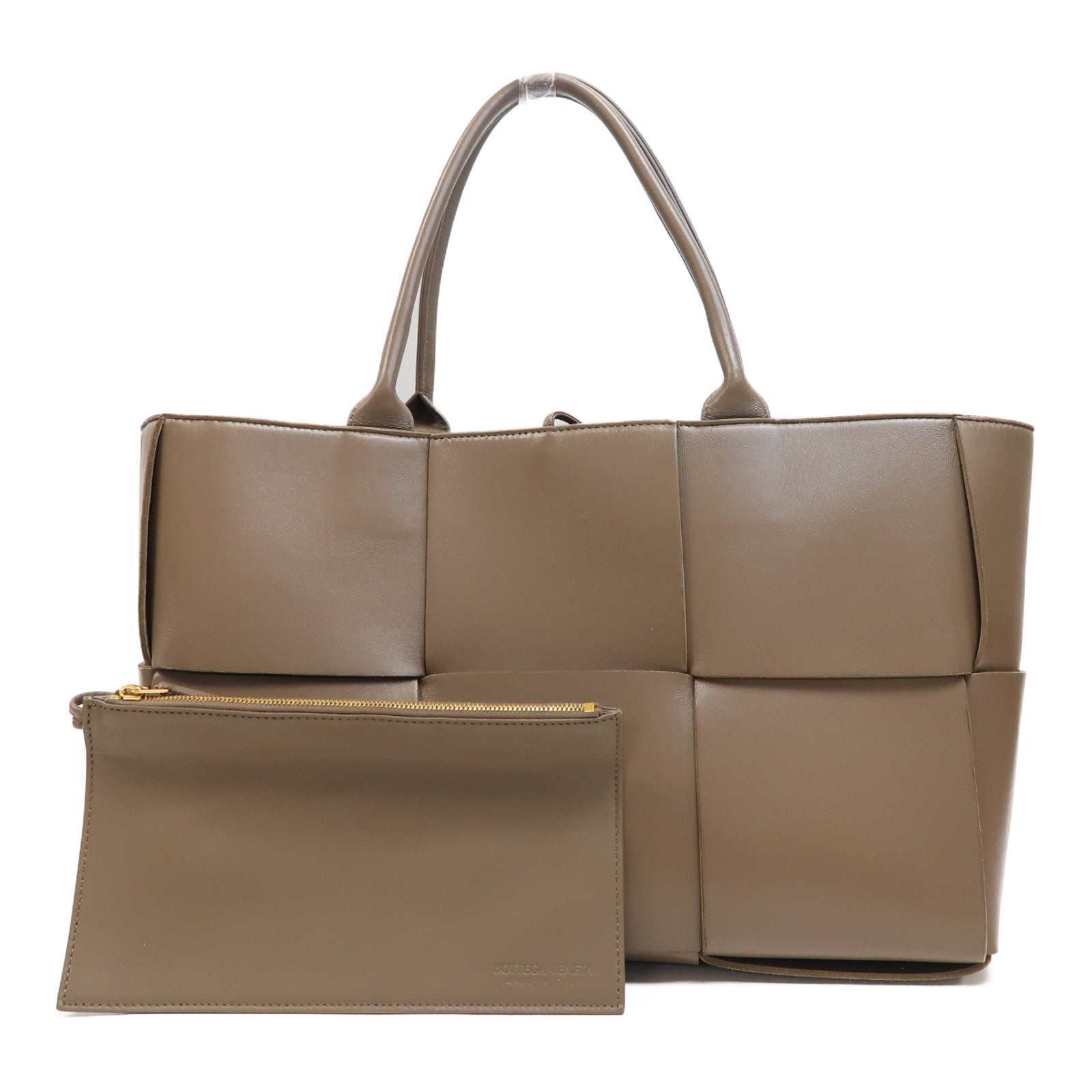 BOTTEGA VENETA 羊皮皮革Medium Arco Tote Bag金扣手挽袋啡色