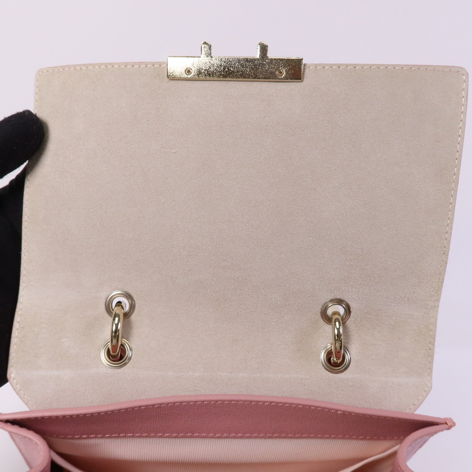 Furla 牛皮皮革Chain Shoulder Bag金扣鏈帶手挽肩背兩用袋