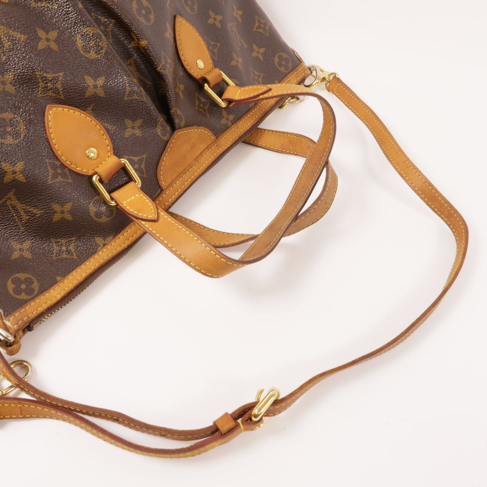 LOUIS VUITTON Monogram Palermo PM金扣手挽肩背兩用袋棕色