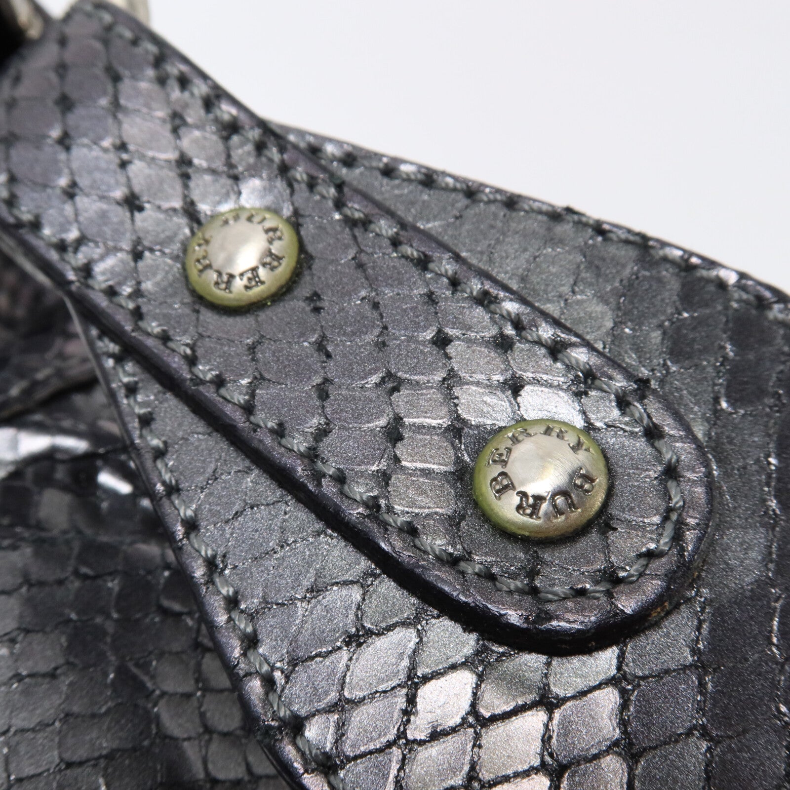BURBERRY 蛇皮皮革Hobo Bag肩背袋