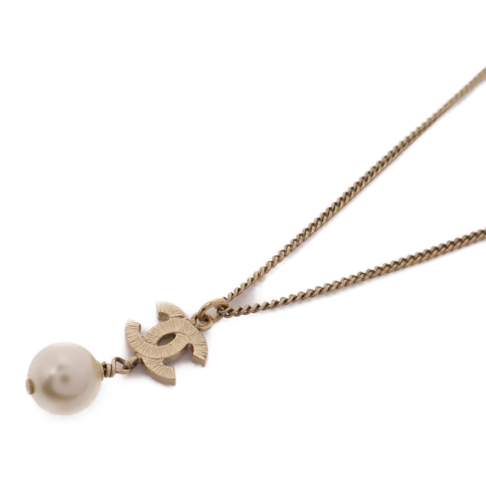 CHANEL PVC/金屬Necklace項鍊白色/金色